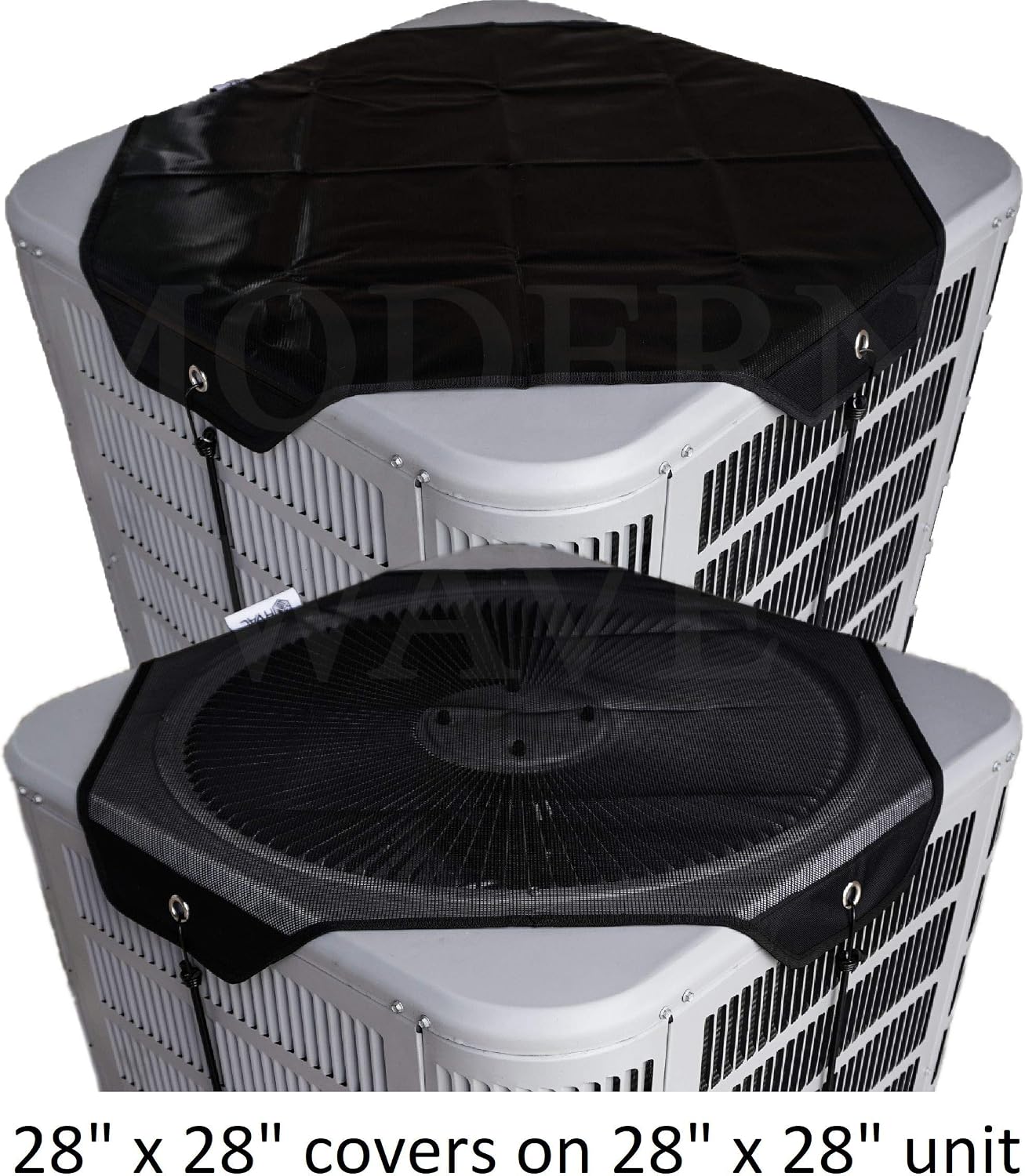 MODERN WAVE - 2 (Two) Central Air Conditioner Covers for Outside Units 36 x 36 inch - 1 (One) Top Universal Mesh Cover and 1 (One) Winter Waterproof