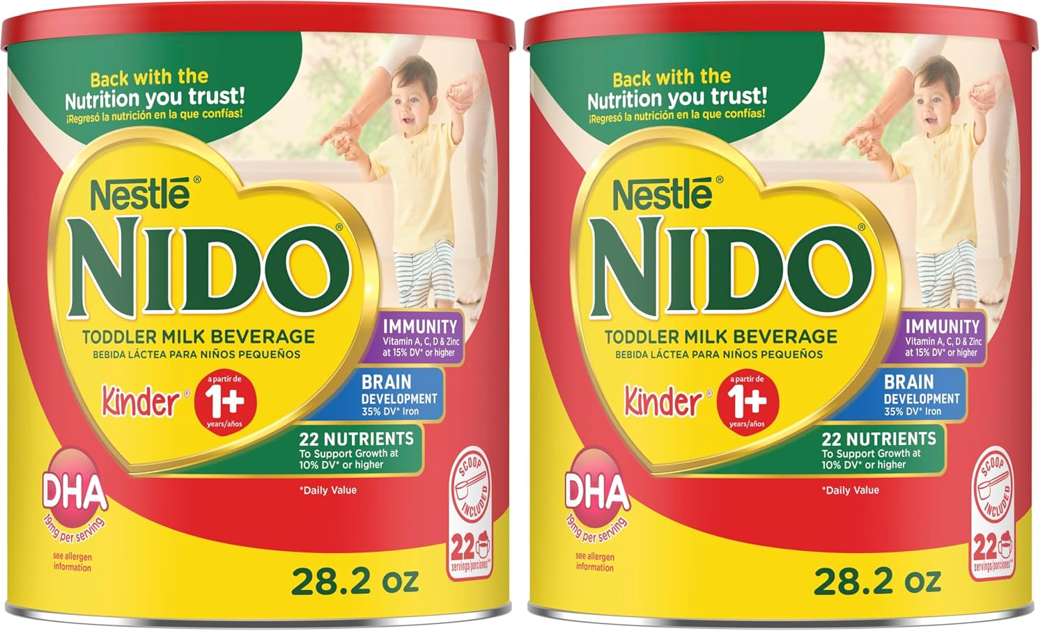 Nido NESTLE Kinder 1+ Powdered Milk Beverage 1.76 lb. Canister