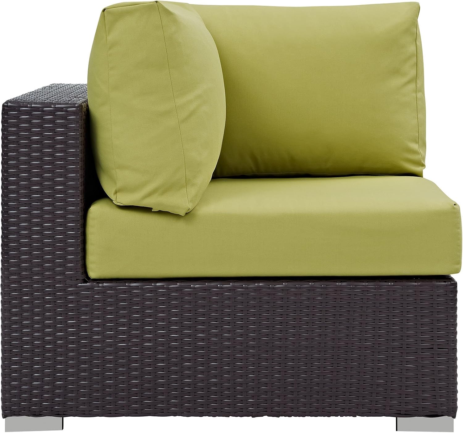 Modway Convene Wicker Rattan Outdoor Patio Loveseat in Espresso White