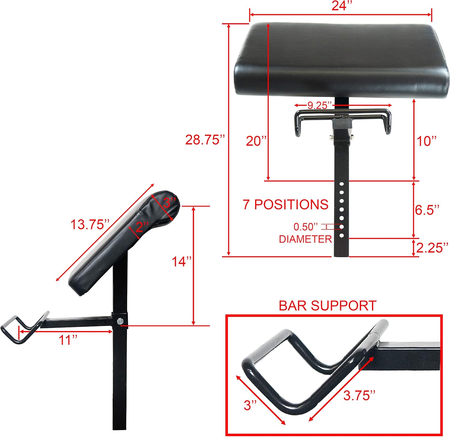 Valor Fitness EX-2 Preacher Curl Bench Attachment