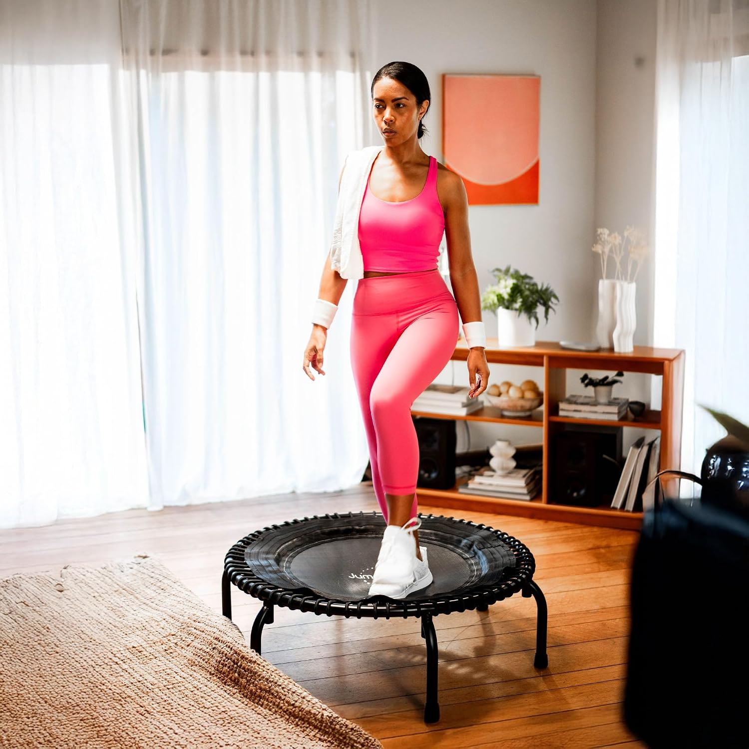 JumpSport 39” Premium Fitness Trampoline for Adults, Model 350i