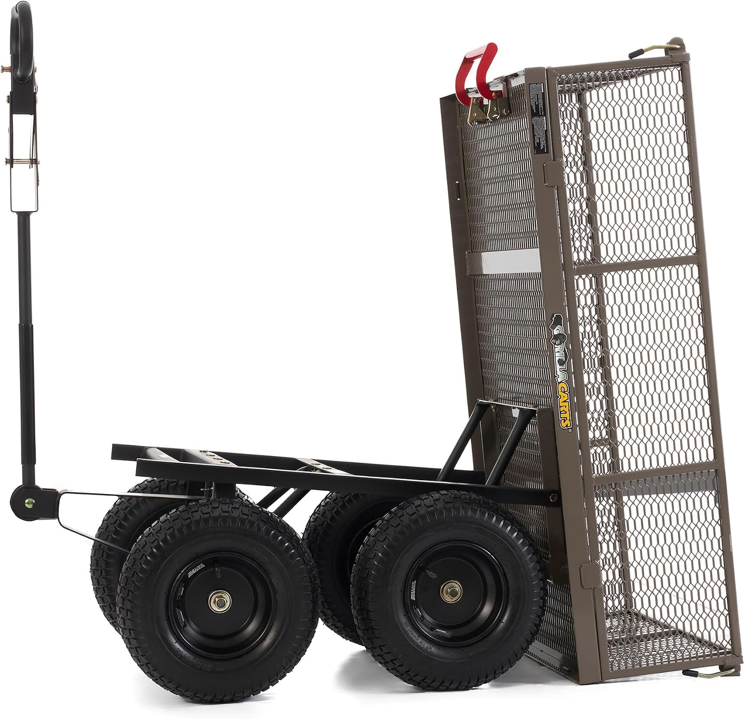 Gorilla Carts Steel Utility Garden Cart, 1200 lb. Capacity, 5 Cu Ft, Grey | 1