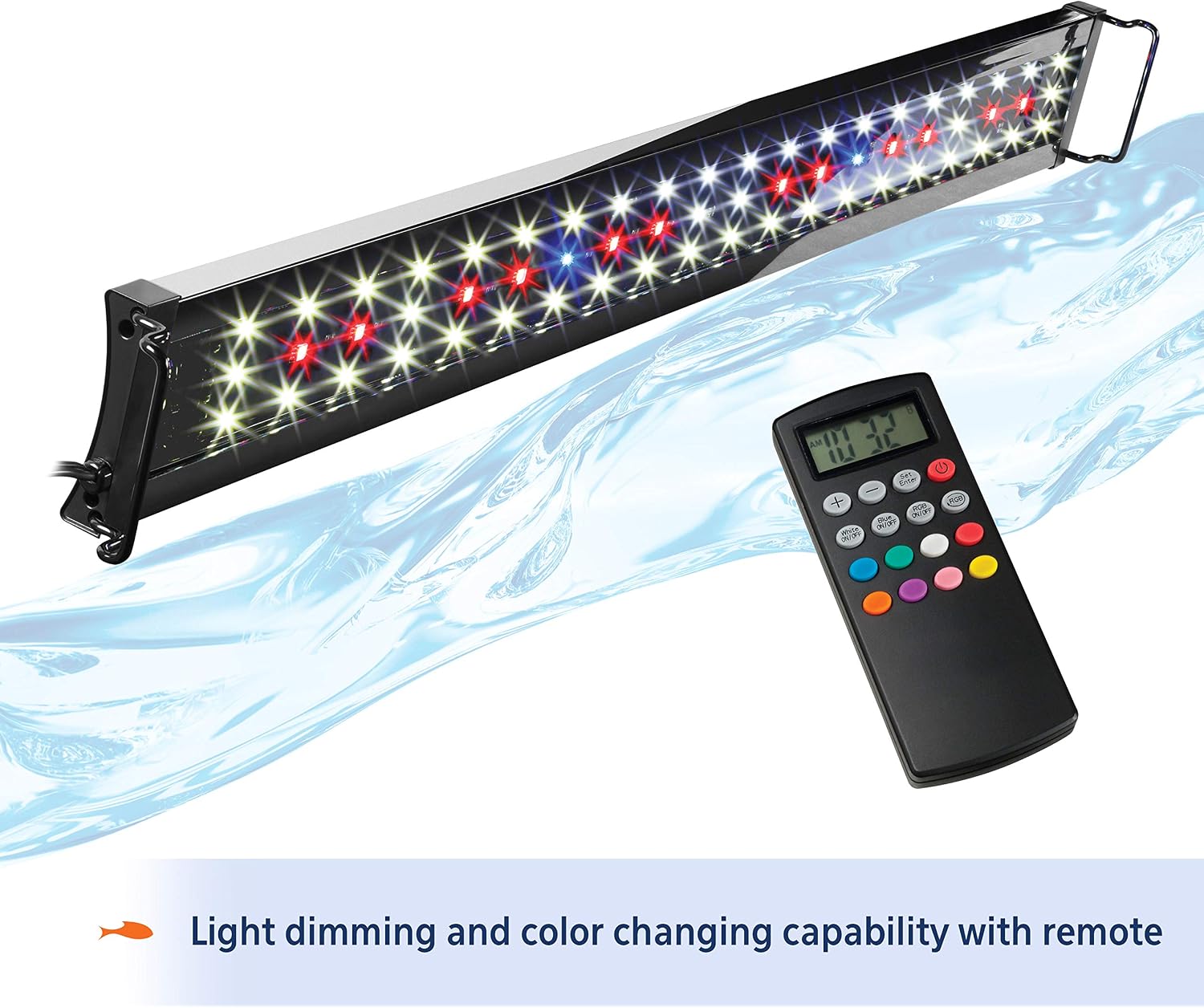 Aqueon Optibright Plus LED Fish Tank Aquarium Lighting System with Remote Control, 30 to 36 Inch | Plus, With Remote Control