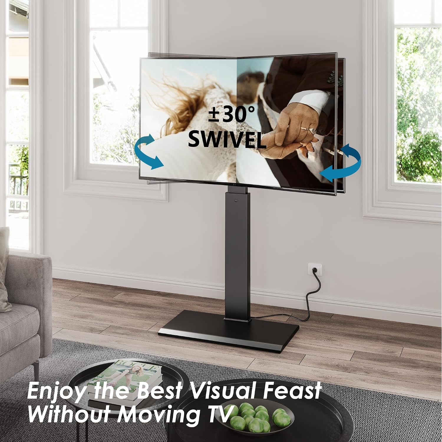 FITUEYES Iron Base Universal Floor TV Stand for 32-65 Inch TVs, Black
