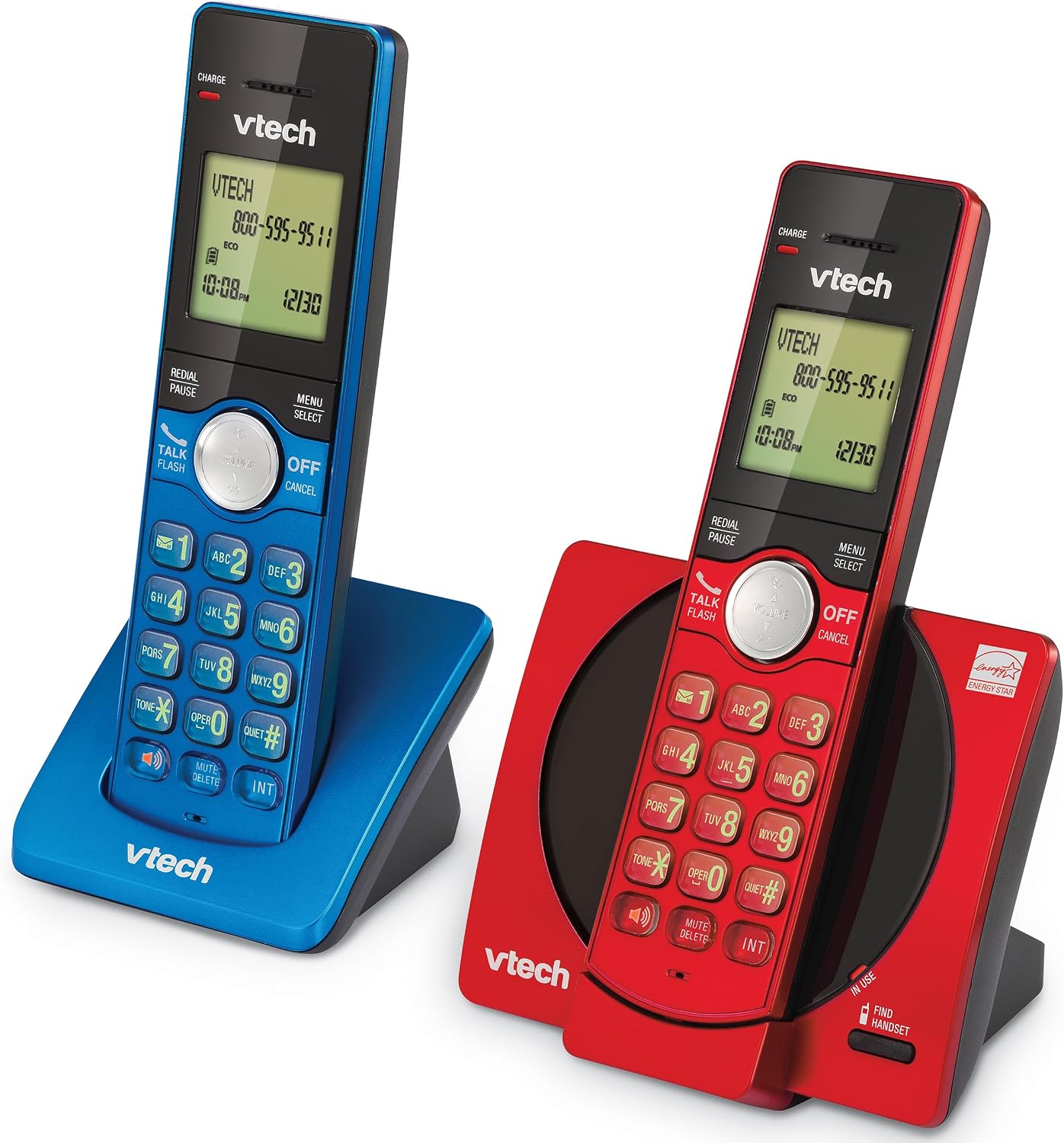 VTech CS6919-16 DECT 6.0 Cordless Phone, Red - Caller ID/Call Waiting (Stores 30 Calls), Backlit Keypad & Display, Full Duplex Handset Speakerphone, Wall Mountable
