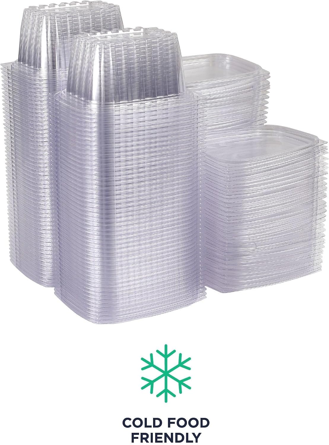 Eco-Products EPRC32 Renewable & Compostable Rectangular Deli Containers - 32oz., 50 Per Pack (Case of 4 Packs), clear