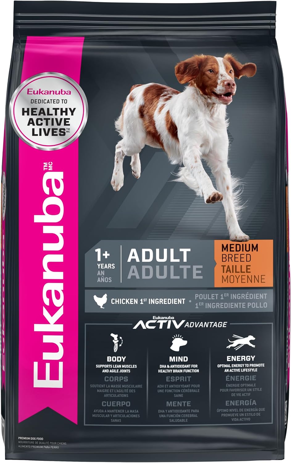 Eukanuba Adult Medium Breed Dry Dog Food, 35 lb bag.