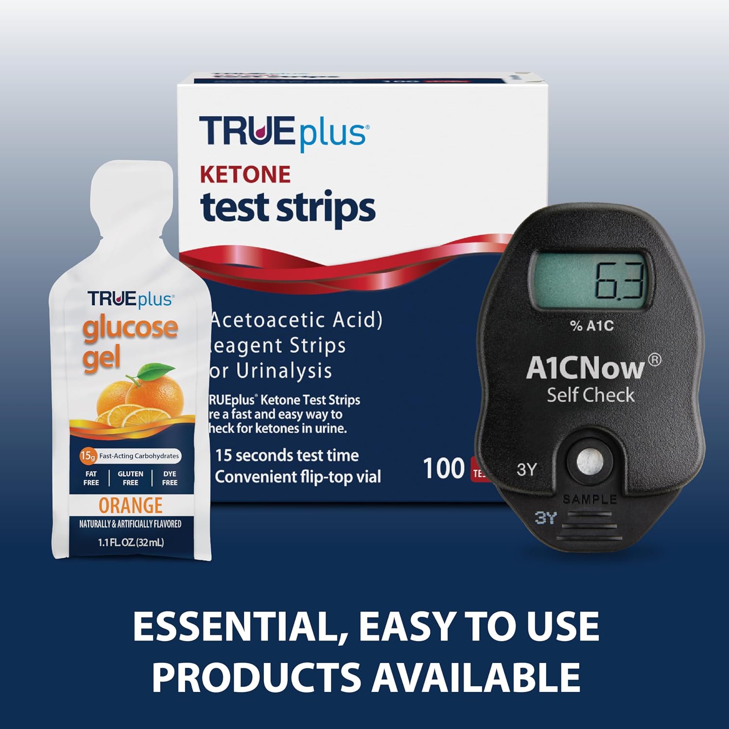 TRUEplus Ketone Test Strips, Urinalysis Test Sticks, 100 Count | Checks for Ketones in Urine, Fast and Easy Testing at Home