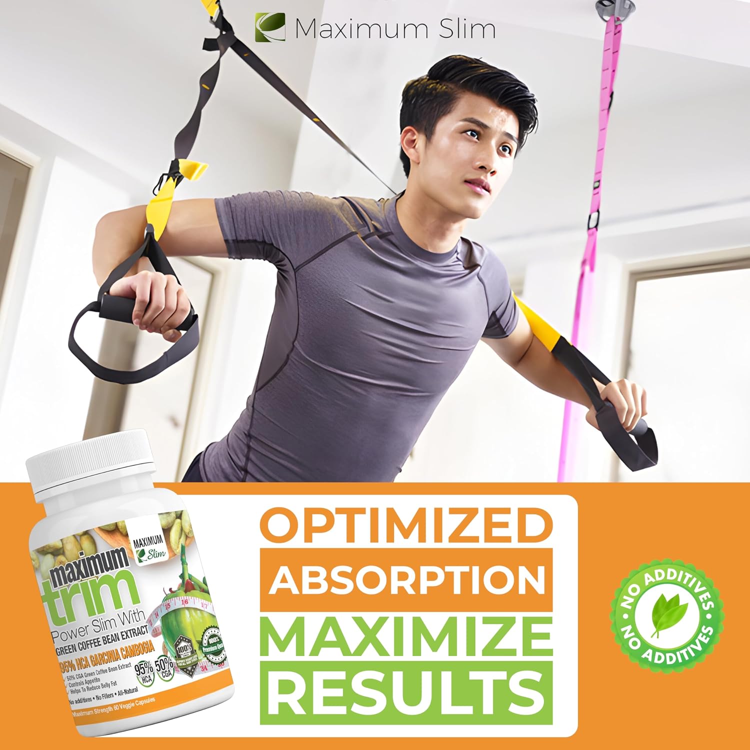 Maximum Slim Most Effective Formulation MaximumTrim Garcinia CAMBOGIA with Green Coffee Bean Extract All Natural Weight Loss