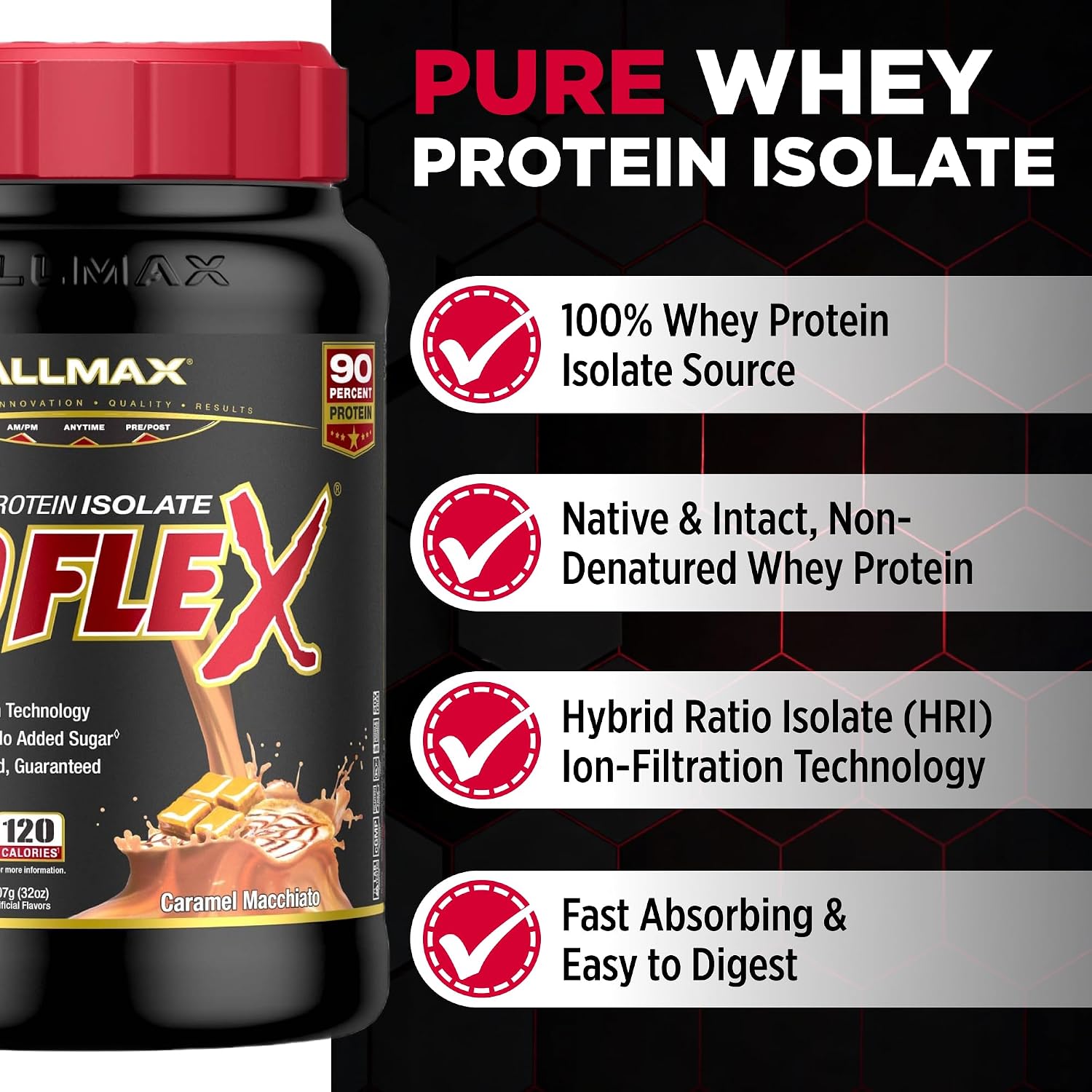 ALLMAX ISOFLEX Whey Protein Isolate, Chocolate Peanut Butter, 5 lb