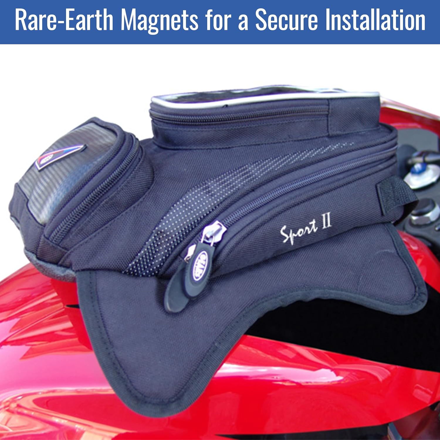 Neptune Magnetic Motorcycle Tank Bag | Water Resistant, UV-treated, Lightweight, and Secure Luggage Bag that Includes Rain Cover