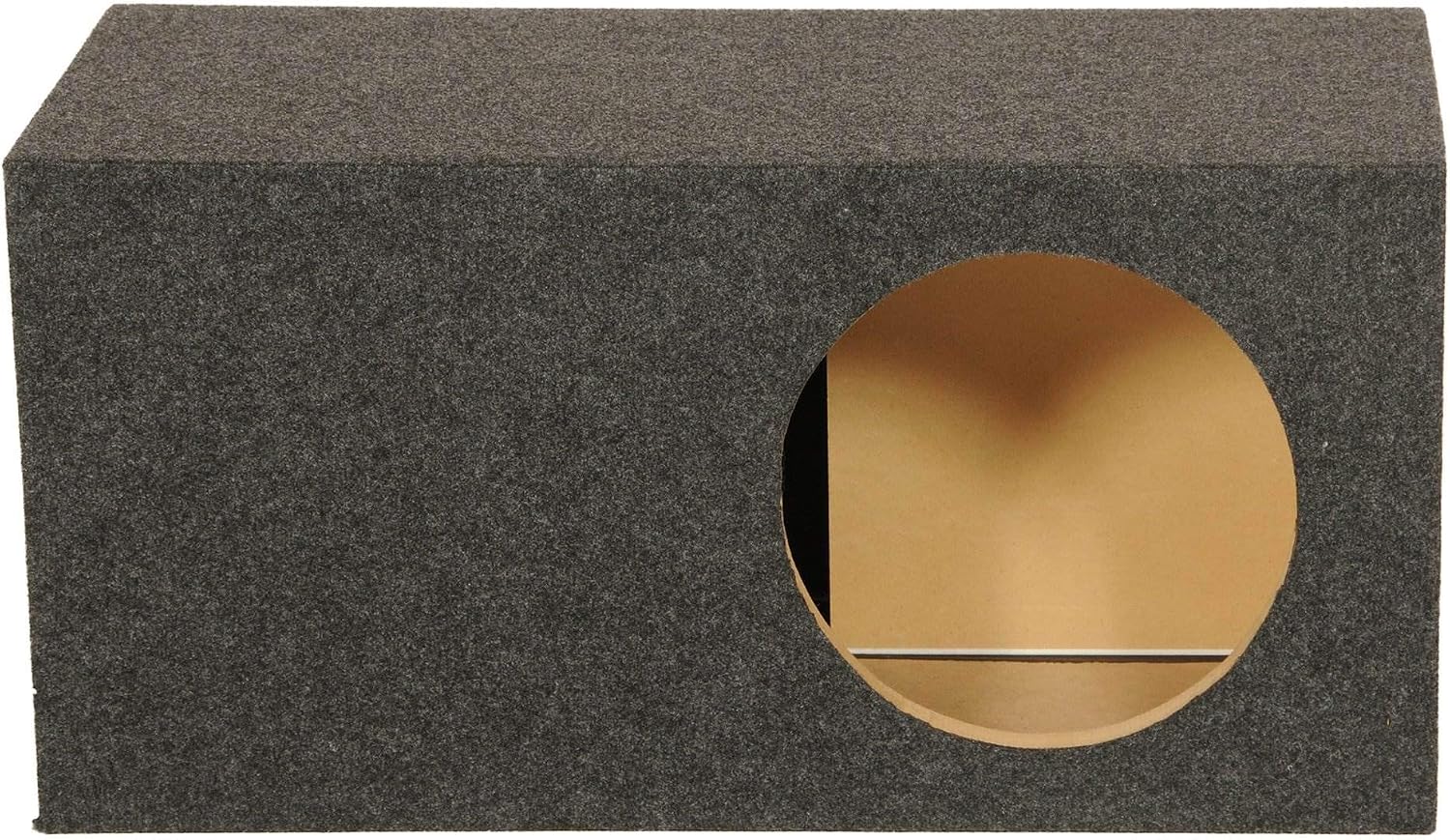QPower HD112VL Single 12 Inch SPL XL Heavy Duty Side Ported Subwoofer Box Enclosure with Durable Carpet Covering for Car Audio Systems