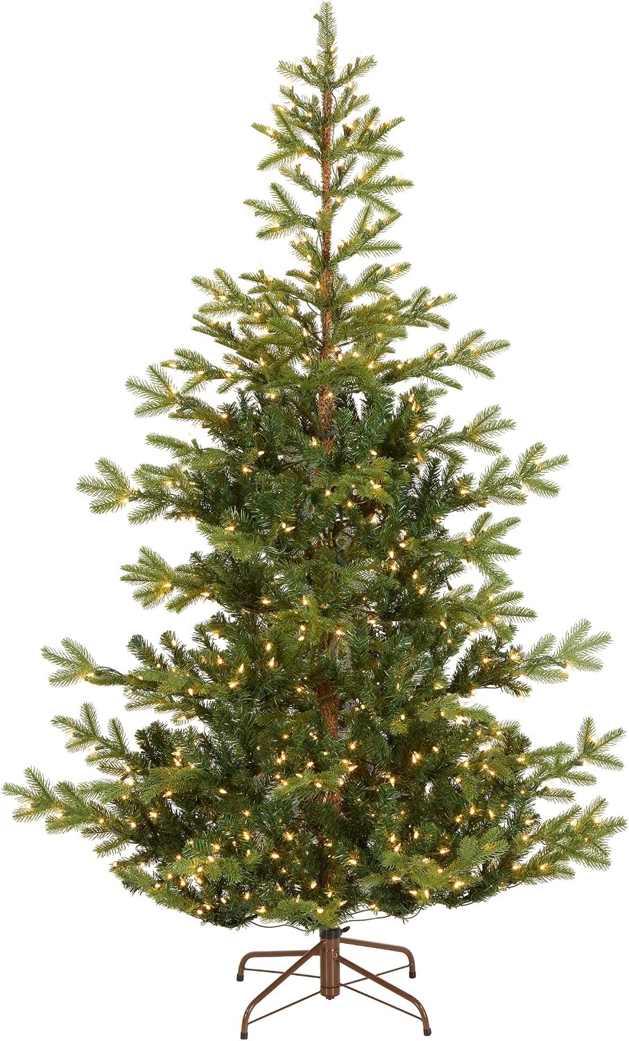 National Tree Company 'Feel Real' Pre-lit Artificial Christmas Tree | Includes Pre-strung White Lights and Stand | Norwegian Spruce - 7.5 ft | 750 Clear Lights, 1,325 Tips, Includes Stand, Artificial, Green