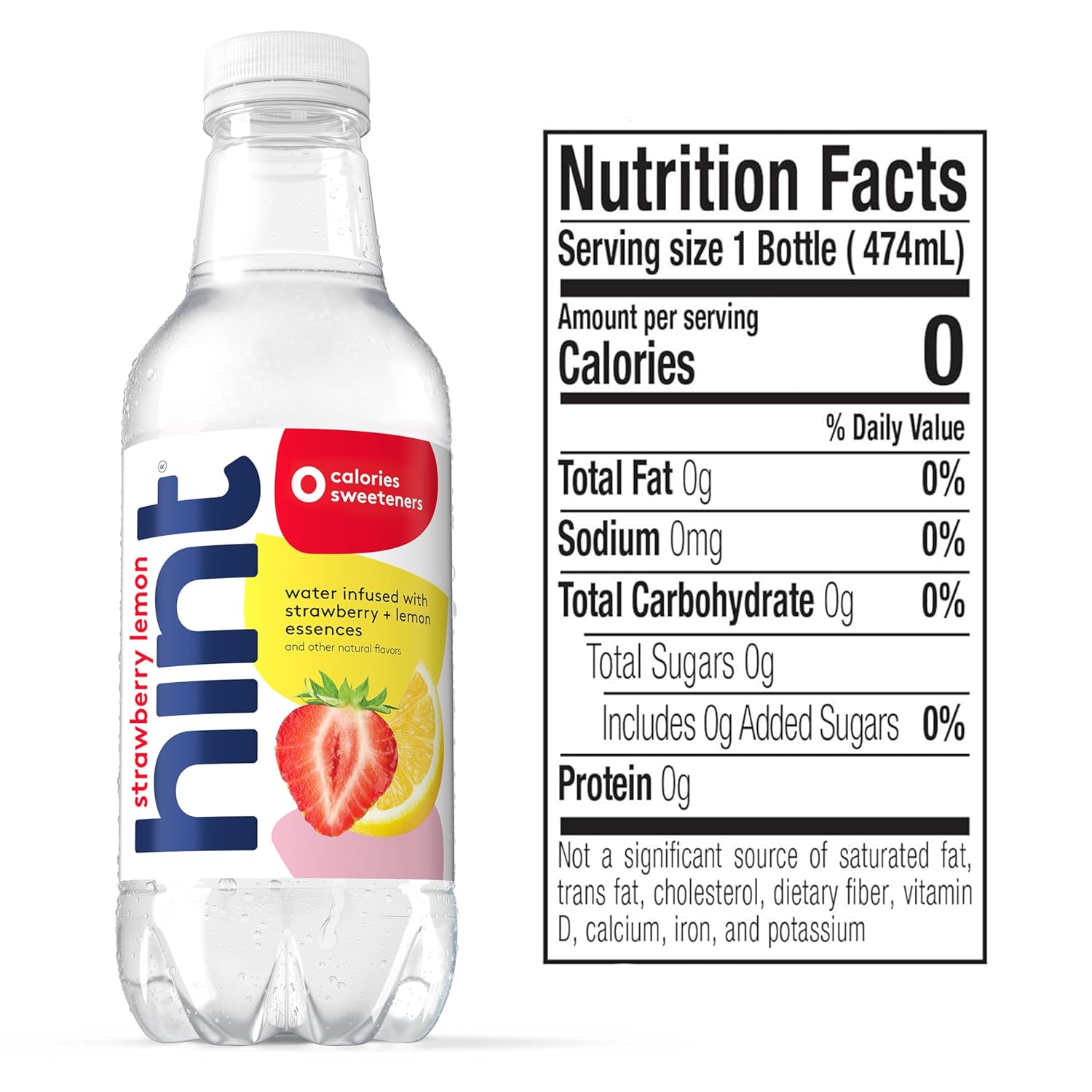 Hint Flavored Water Zero Sugar 0 Calories - Pineapple 16 FL Oz (12 pack) | Crisp, refreshing water, fruit flavors. 0 calories, 0 sugar, 0 sweeteners. Hydration for wellness. Gluten-free, Kosher, Vegan