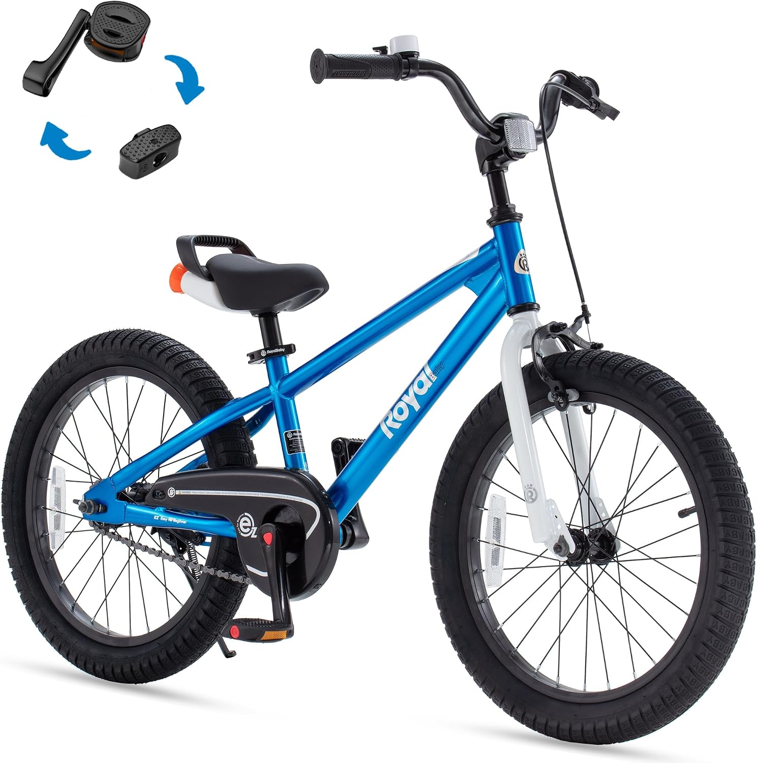 RoyalBaby EZ Kids Bike 12 14 16 18 20 Inch Balance Pedal 2-in-1 Training Bicycle Boys Girls Ages 3 to 12 Years Easy Learn for Beginners