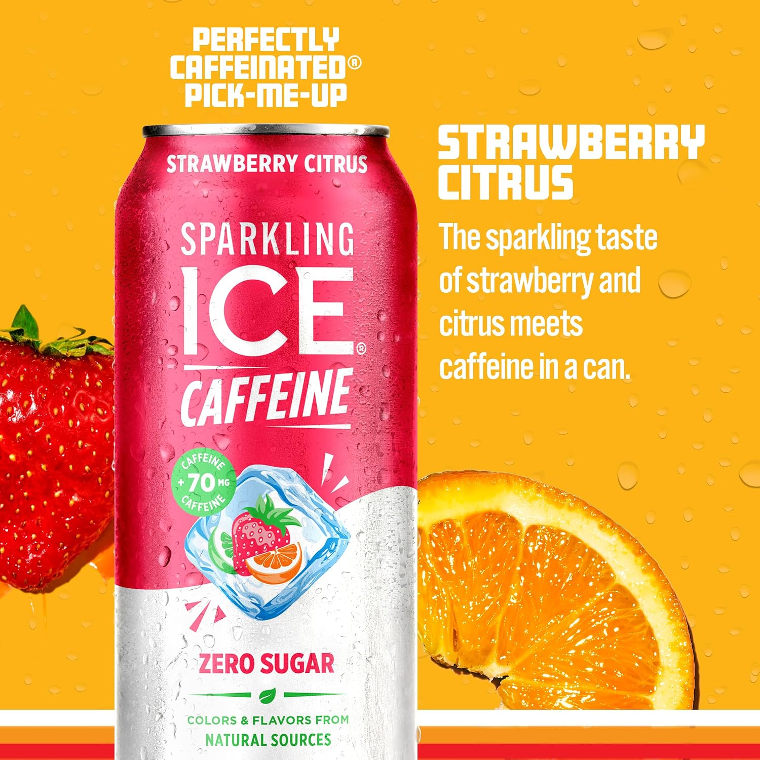 Sparkling Ice Caffeine Black Raspberry Sparkling Water with Caffeine, Zero Sugar, with Antioxidants and Vitamins,16 fl oz Cans (Pack Of 12)