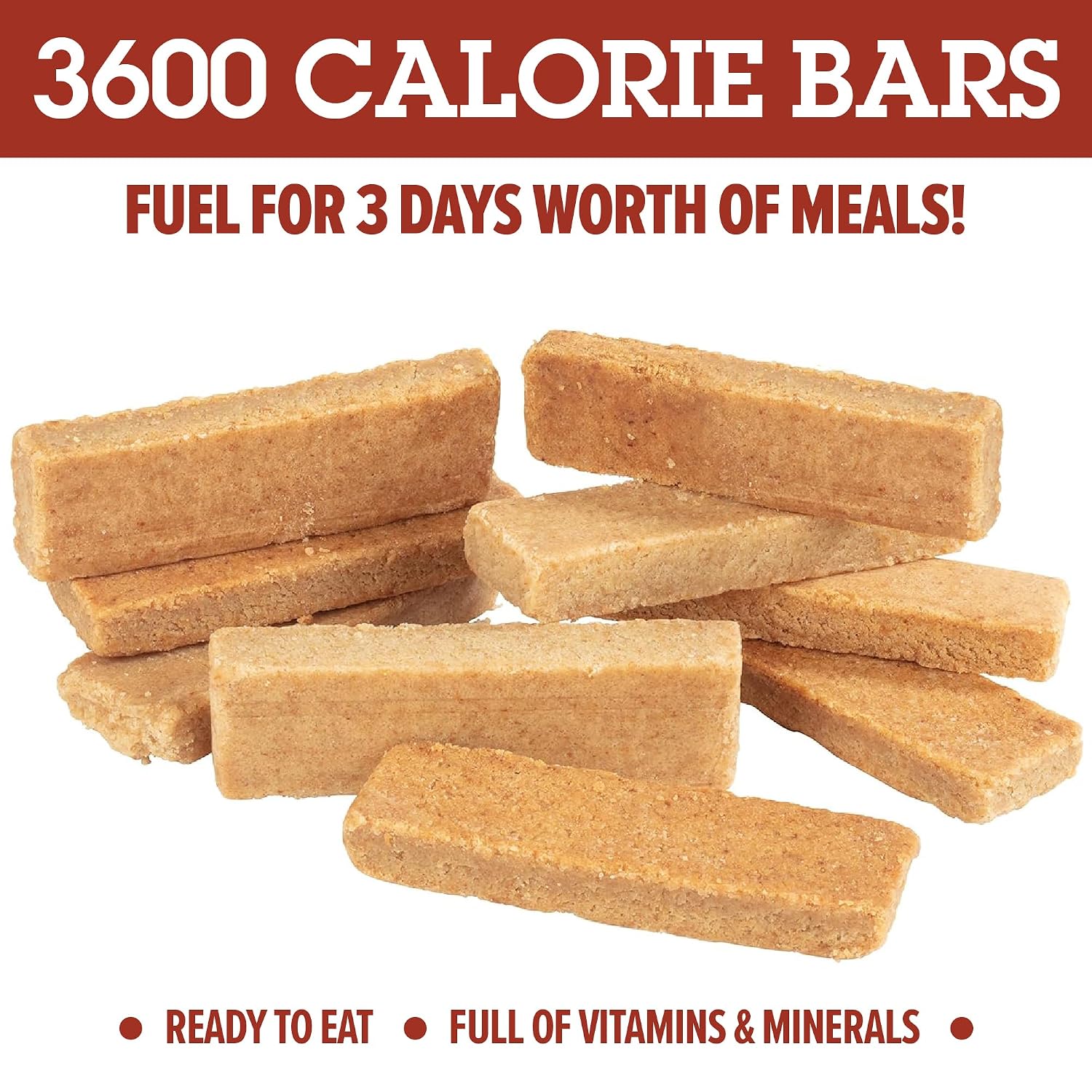 Grizzly Gear Emergency Food Rations- 3600 Calorie Bar (Vanilla Poundcake) - 3 Day, 72 Hour Ready To Eat Supply For Disaster, Hurricane, Flood Preparedness - Non Thirst Provoking - 5 Year Shelf Life
