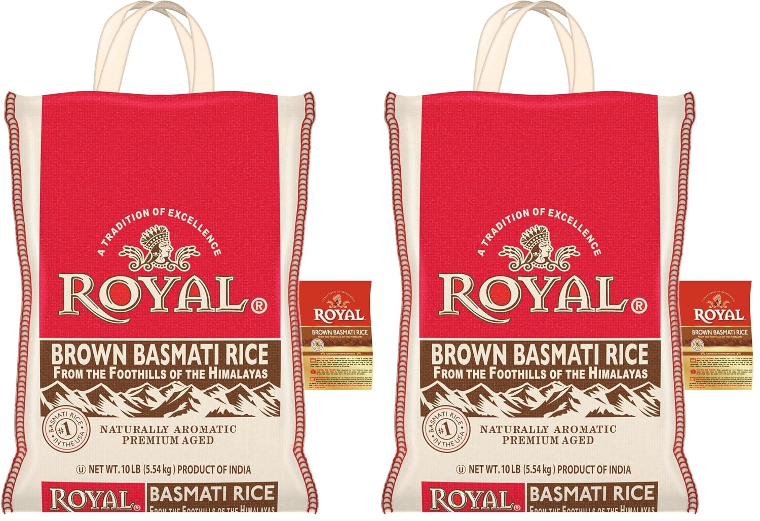 Royal Brown Basmati Rice - Authentic Long Grain Rice - 10 lb Bag | Perfect for Biryanis, Pilafs & Curries - Cook in Microwave or on Stove Top