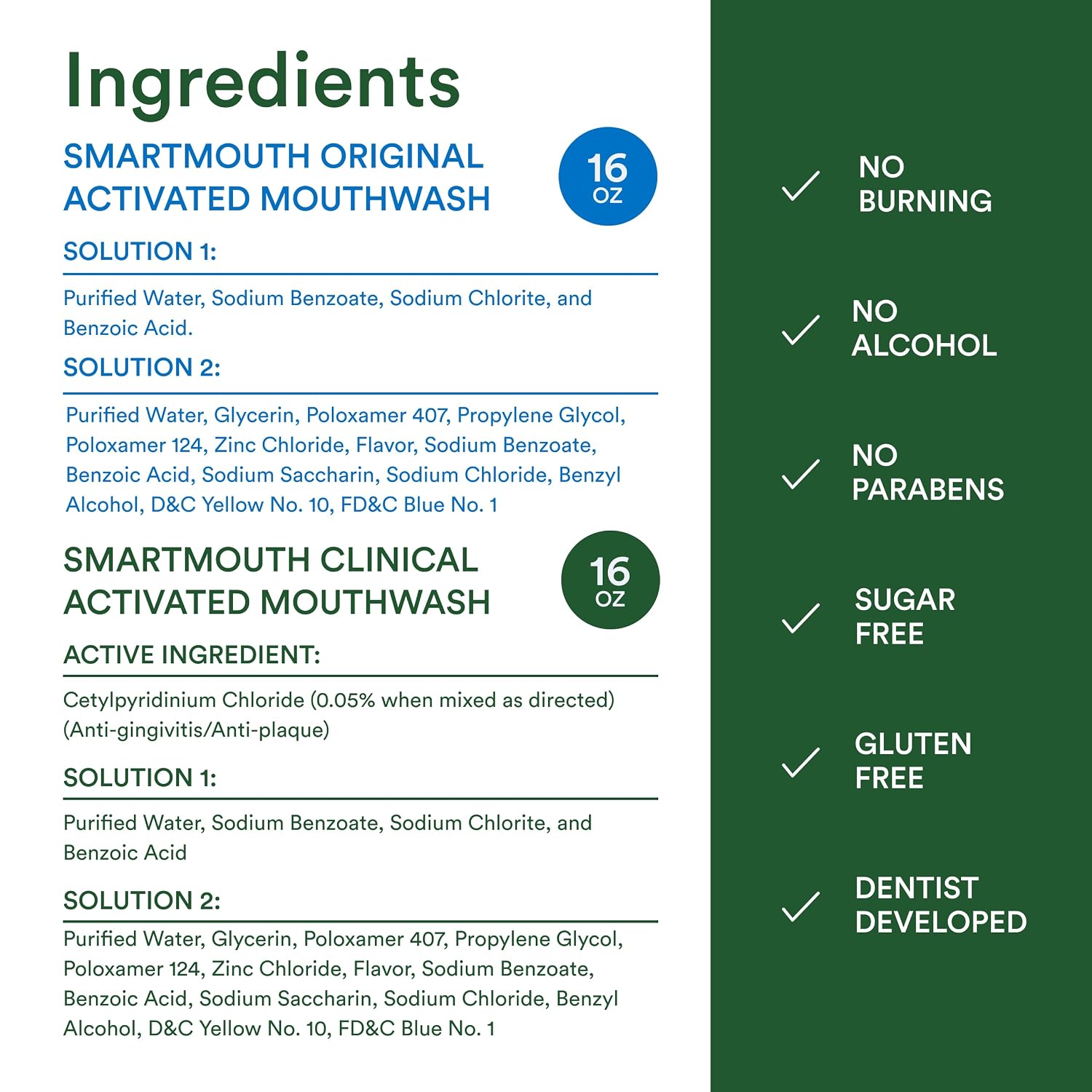 SmartMouth Original & Clinical Zinc Activated Mouthwash Bundle - All-Day Bad Breath Prevention & Healthy Gum Support - Instant Fresh Breath - Sugar