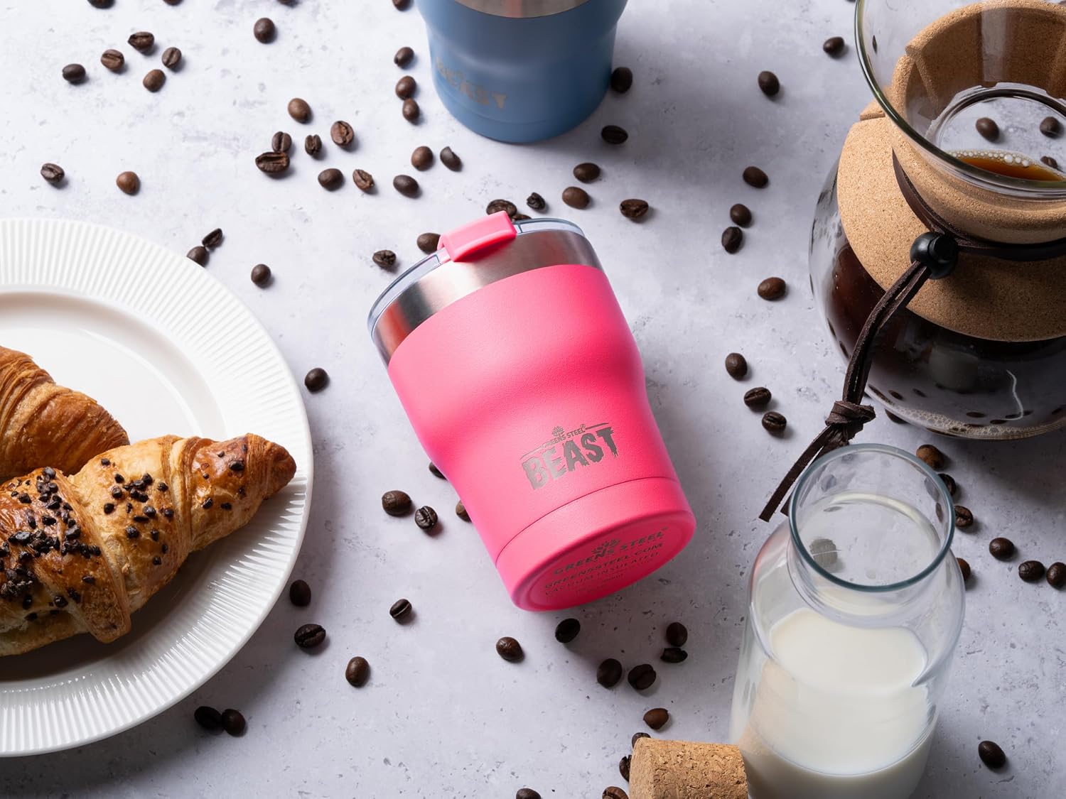 Beast 30 oz Tumbler Stainless Steel Vacuum Insulated Coffee Ice Cup Double Wall Travel Flask (Cupcake Pink)