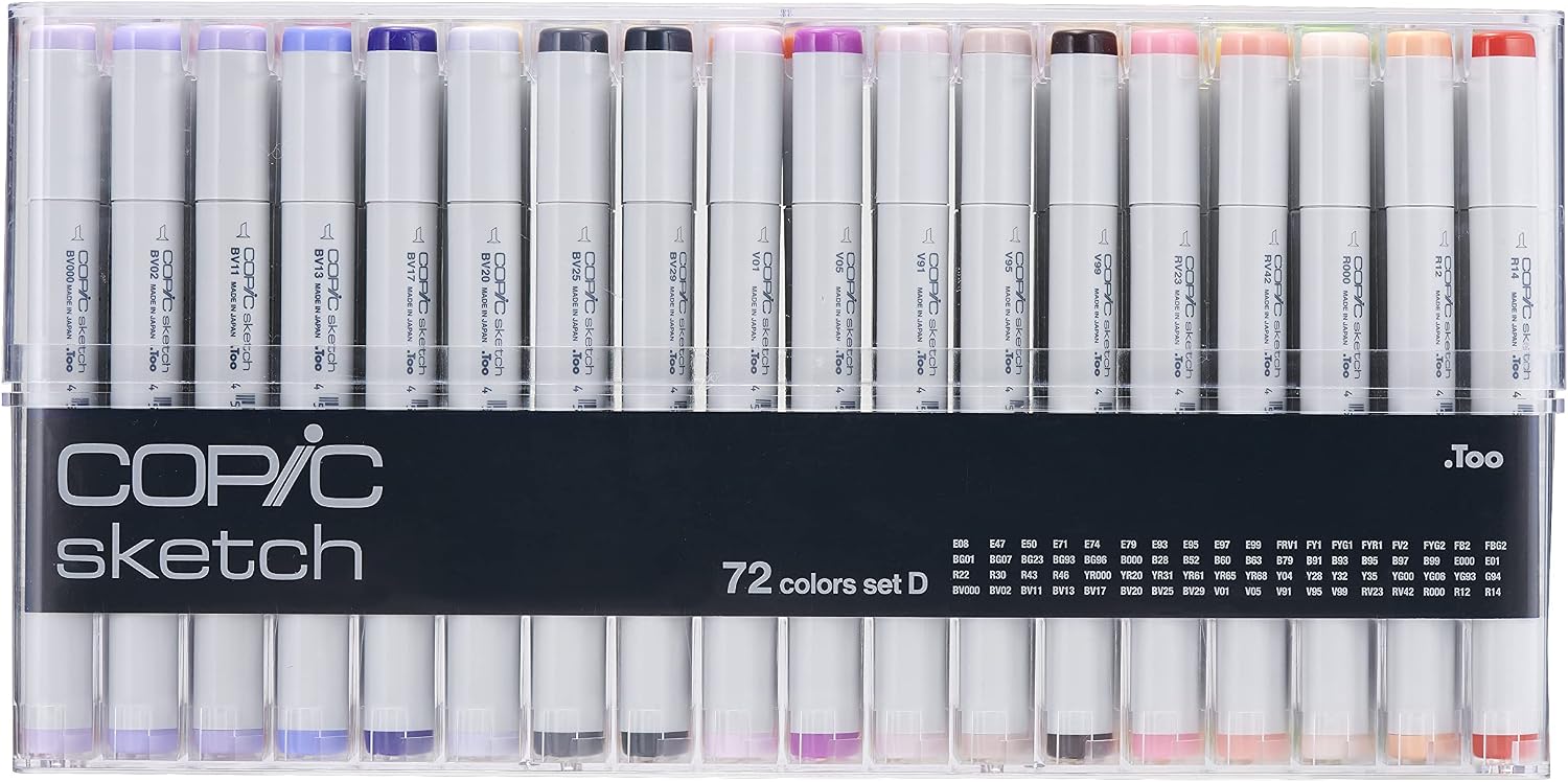 Copic Sketch, Ultra-blendable Alcohol Markers, 72pc Set B