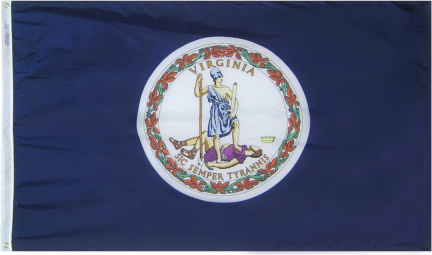 Annin Flagmakers Virginia State Flag USA-Made to Official State Design Specifications, 3 x 5 Feet (Model 145660) | USA-Made to Official State Design Specifications