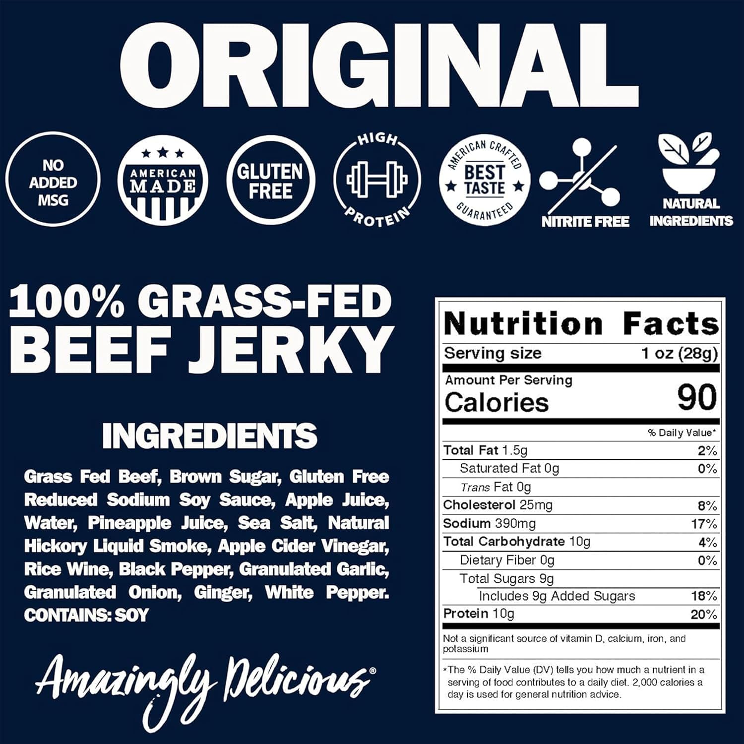 Field Trip Beef Jerky, Original, 1 Oz Bag, 12 Bags/carton | Grass Fed Beef Jerky, Healthy Gluten Free Snacks, All Natural, Paleo-Friendly Beef Jerky, High Protein, Low Carb, No Nitrates