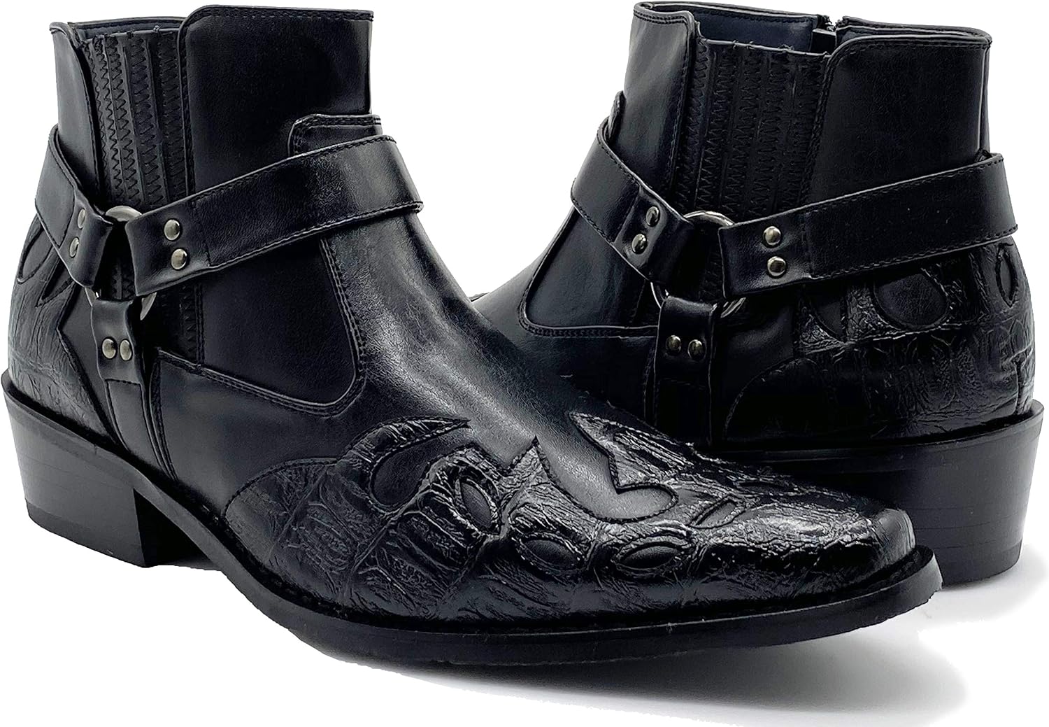 Enzo Romeo WT11 Men's Western Cowboy Motorcycle Ankle Boots