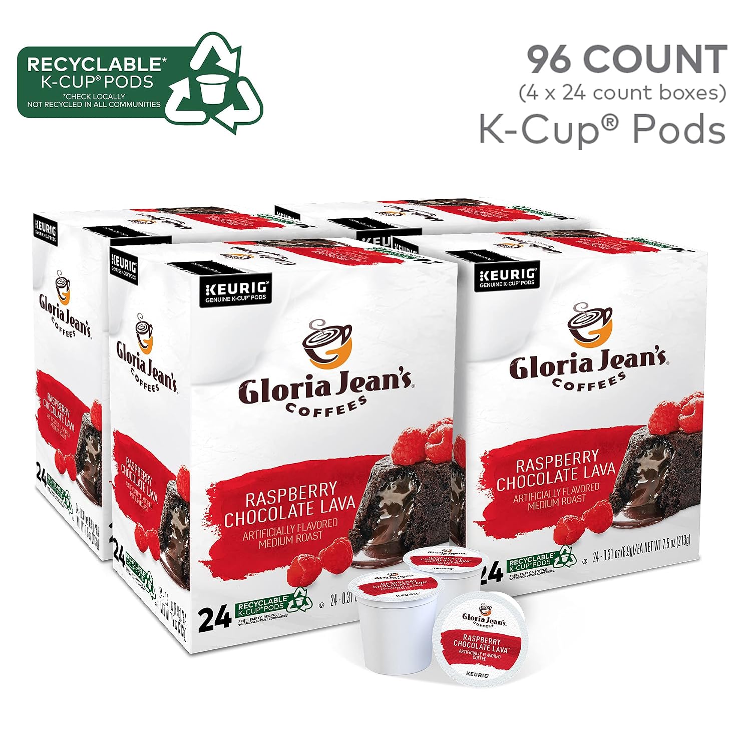 Gloria Jean's Coffees Butter Toffee, Single-Serve Keurig K-Cup Pods, Flavored Medium Roast Coffee, 96 Count
