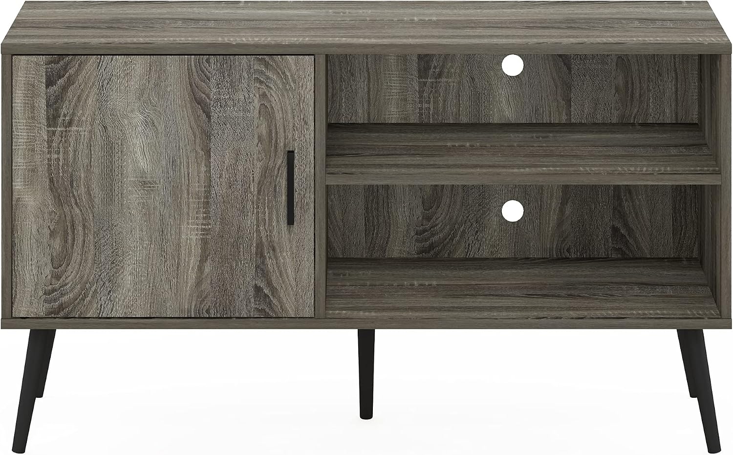 Furinno Fowler Multipurpose TV Stand Bookshelves, French Oak Grey