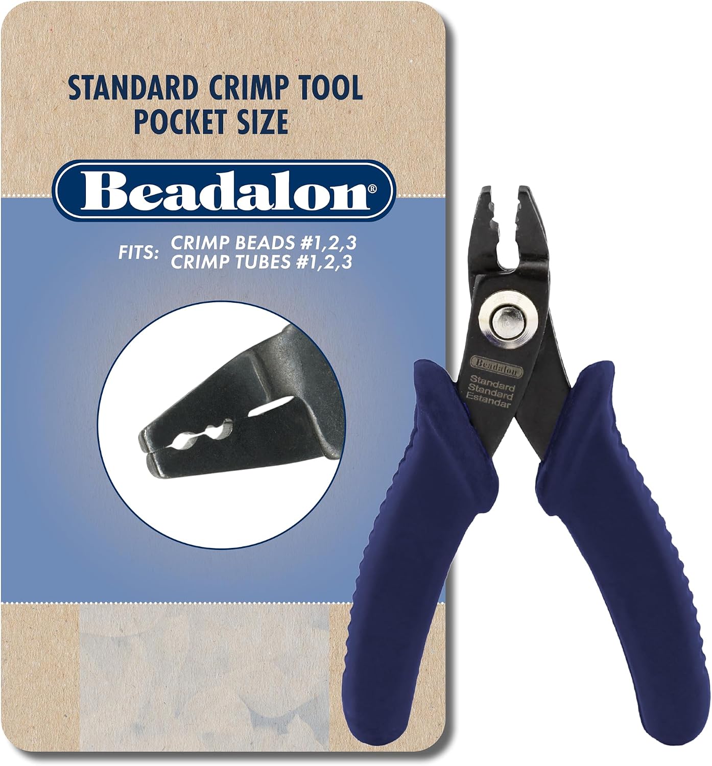 Beadalon Jewelry Crimping Tool Micro - Ergonomic & Compact, Dark Blue | Professional jewelry tools with precision crimping, ergonomic grips, versatile performance, and organized storage options.