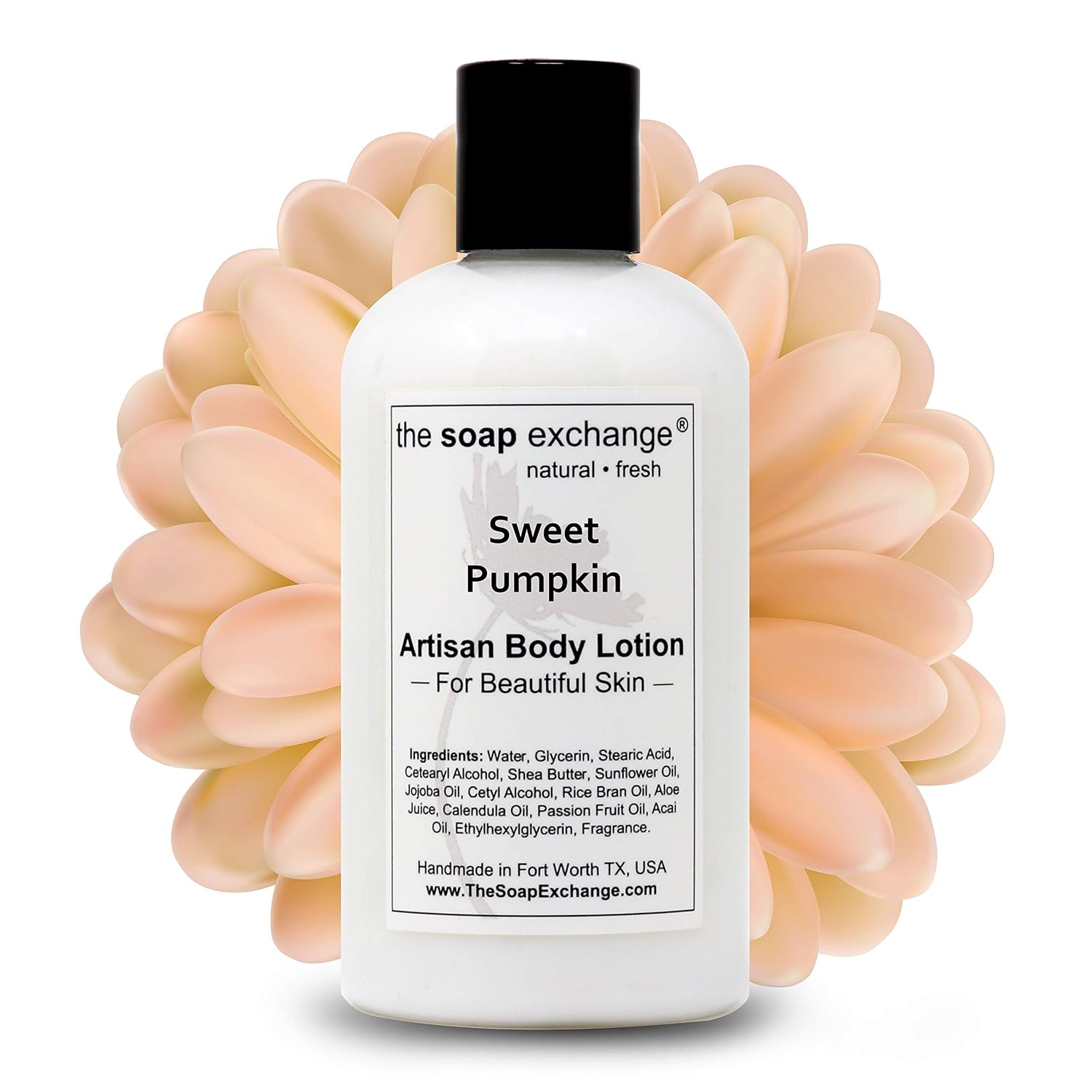 The Soap Exchange Body Lotion - Strawberries & Champagne Scent - Hand Crafted 8 fl oz / 240 ml Natural Artisan Skin Care for Hand, Face, & Body, Moisturize, Hydrate, & Protect. Made in the USA.
