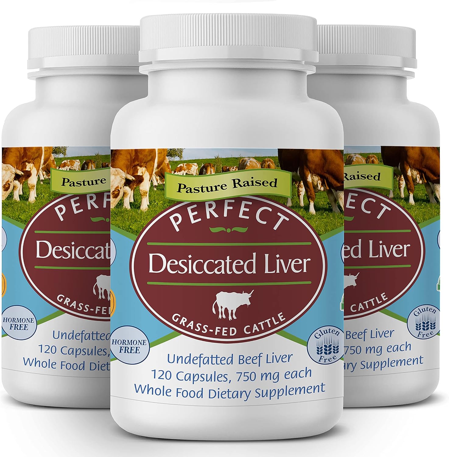 Perfect Supplements – Perfect Desiccated Liver – 120 Capsules - Undefatted Beef Liver – Natural Source of Protein, Iron, Vitamins A & B