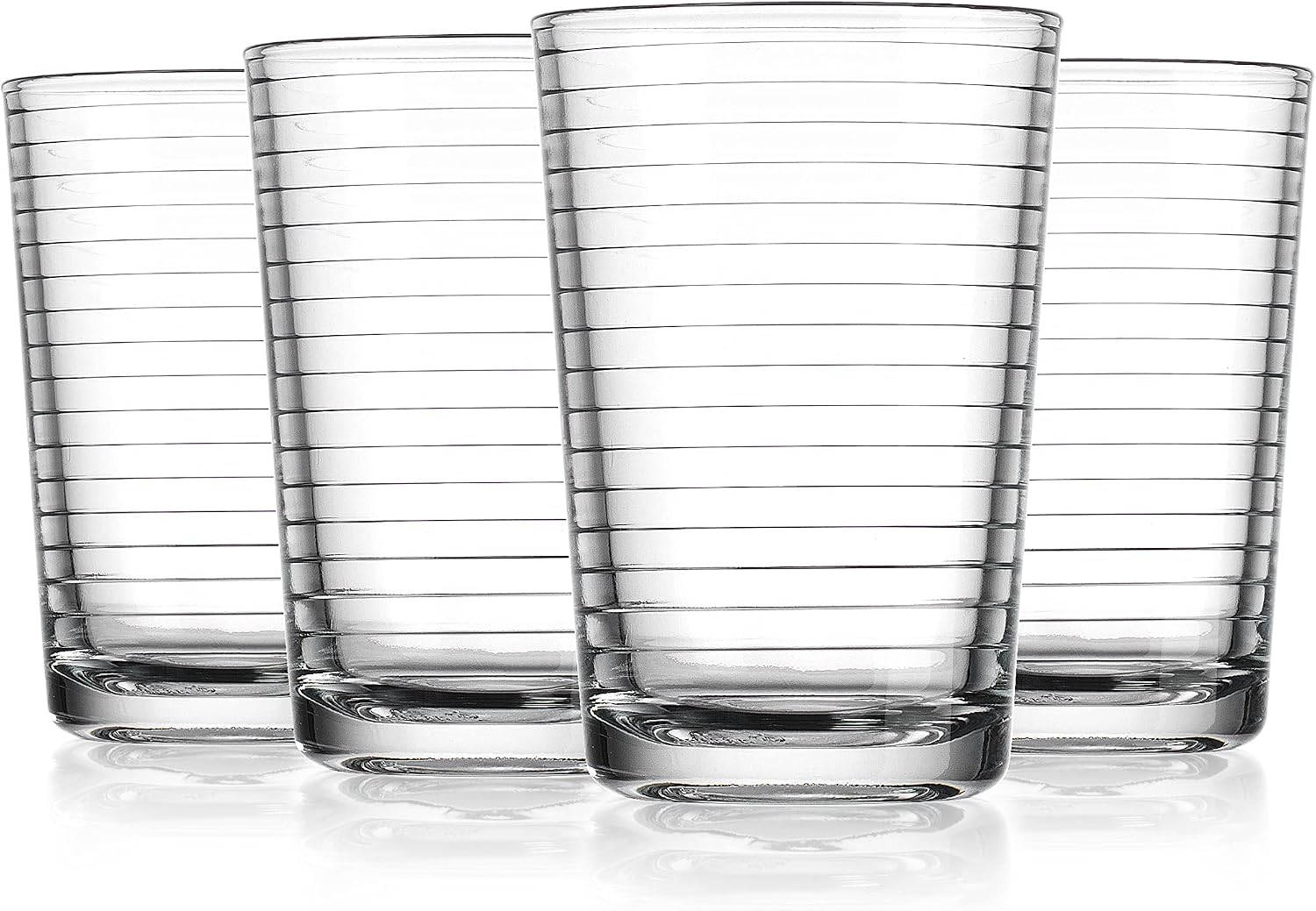 Juice Glasses 7 oz. Set Of 4 Glass Cups – By Home Essentials and Beyond – Beverage Water Tumblers for Juice, Whiskey, Cocktails