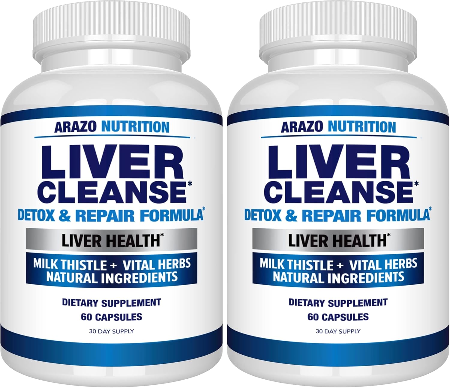 Arazo Nutrition Liver Cleanse Detox & Repair Formula – Milk Thistle Herbal Support Supplement: Silymarin, Beet, Artichoke, Dandelion, Chicory Root