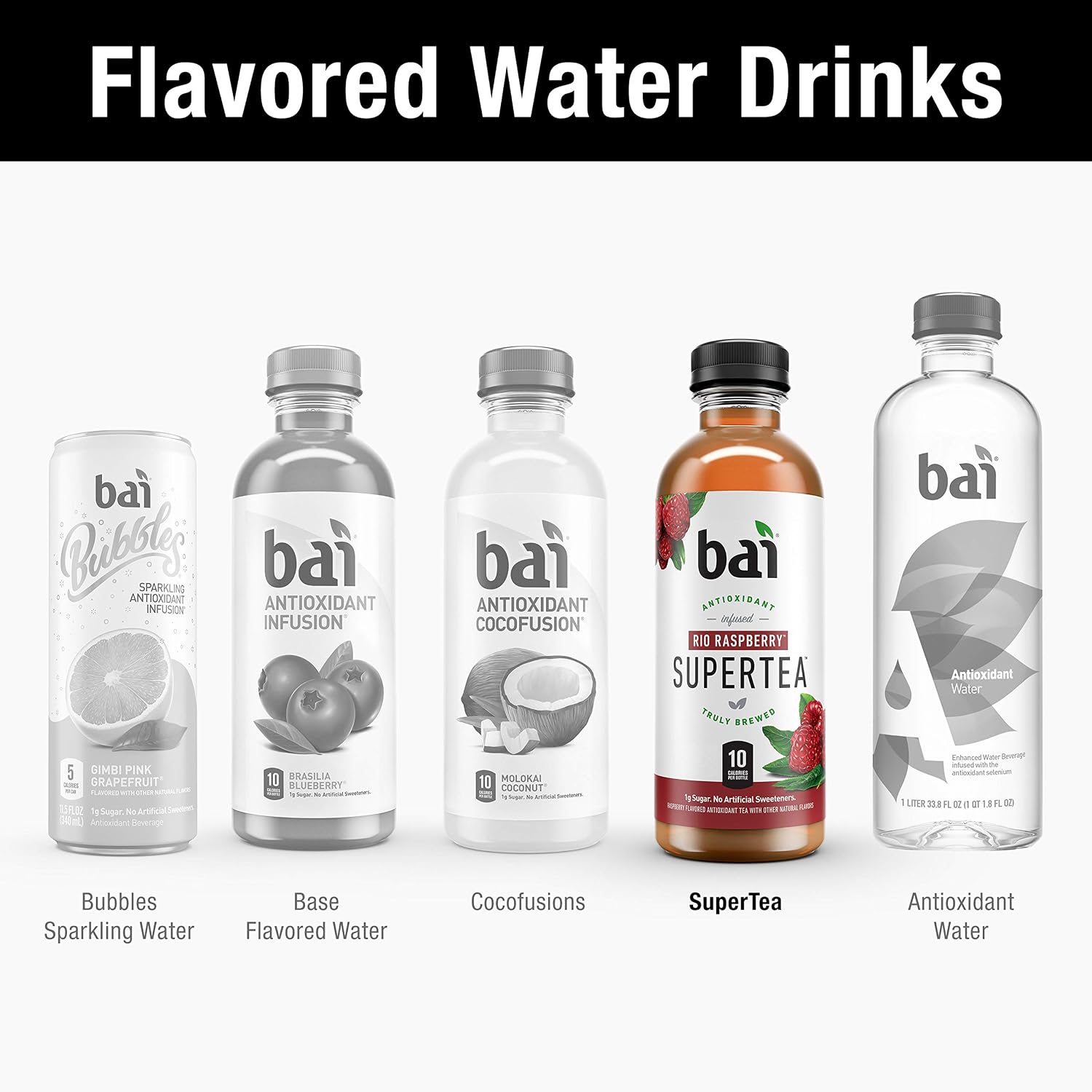 Bai Iced Tea, Narino Peach, Antioxidant Infused Supertea, Crafted with Real Tea (Black Tea, White Tea), 18 Fluid Ounce Bottles, 12 count