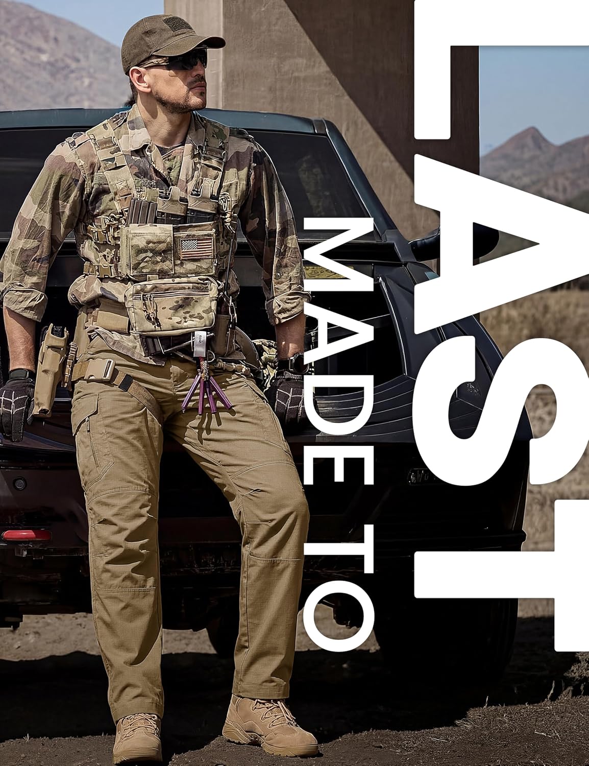 TACVASEN Men's Tactical Pants Waterproof Hiking Work Pants for Men Construction Stretch Cargo Trousers 9 Pockets