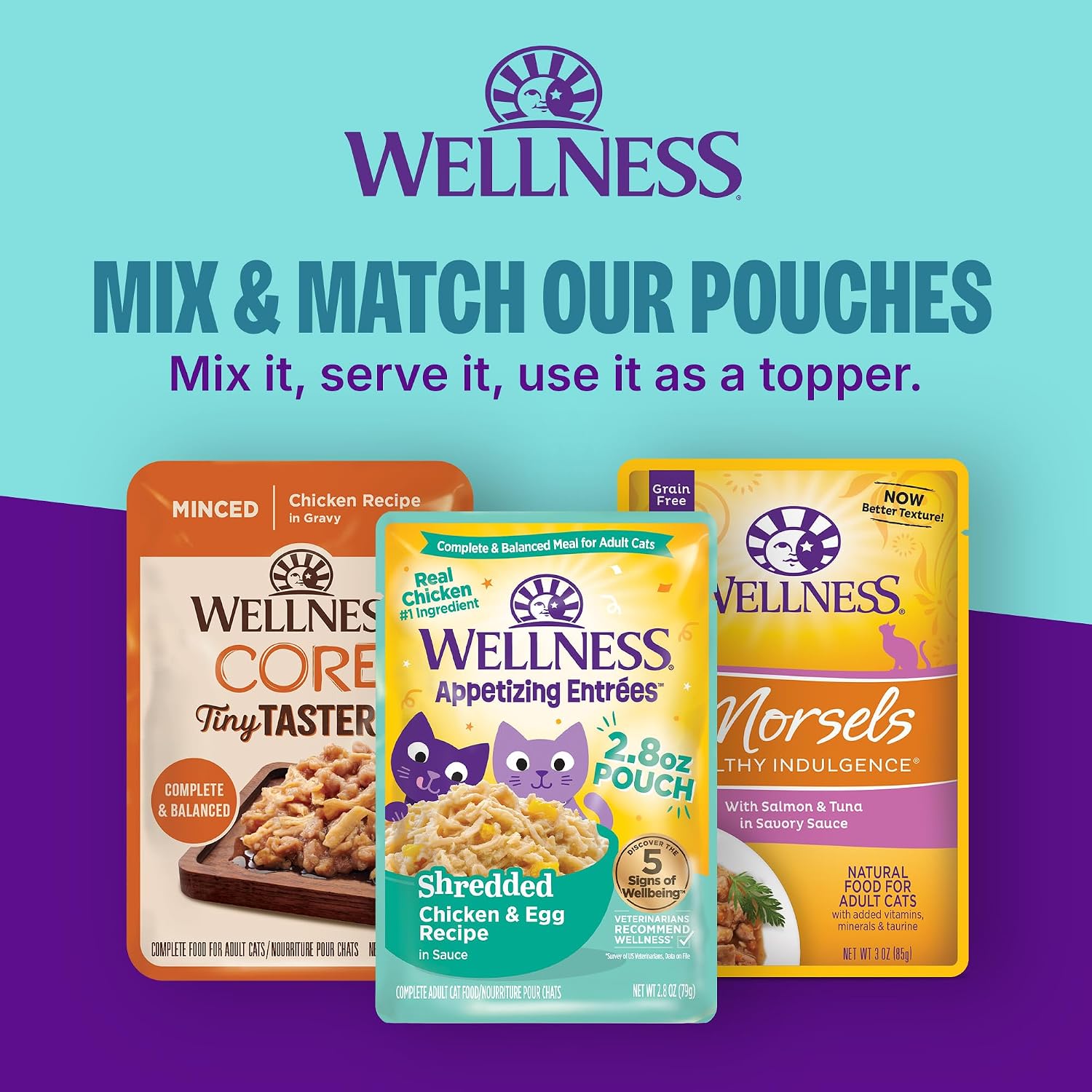 Wellness CORE Signature Selects Shredded Adult Canned Wet Cat Food, Natural, Protein Rich, Grain Free, Chicken Entrée Recipe, 2.8 oz, Pack of 12 Cans