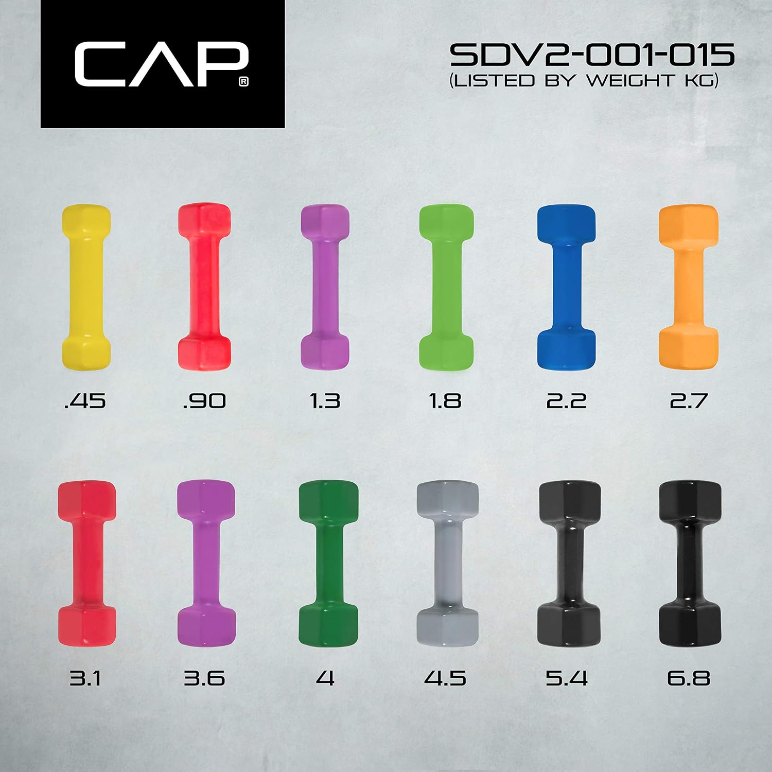 CAP Barbell Vinyl Coated Dumbbell | 1-15 LB Single or Pair