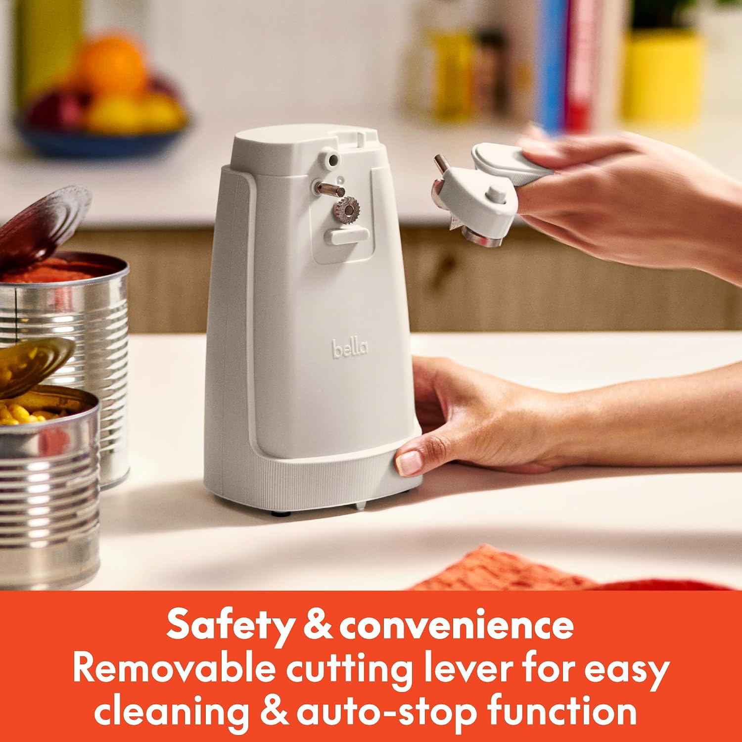 bella Electric Can Opener and Knife Sharpener, Black
