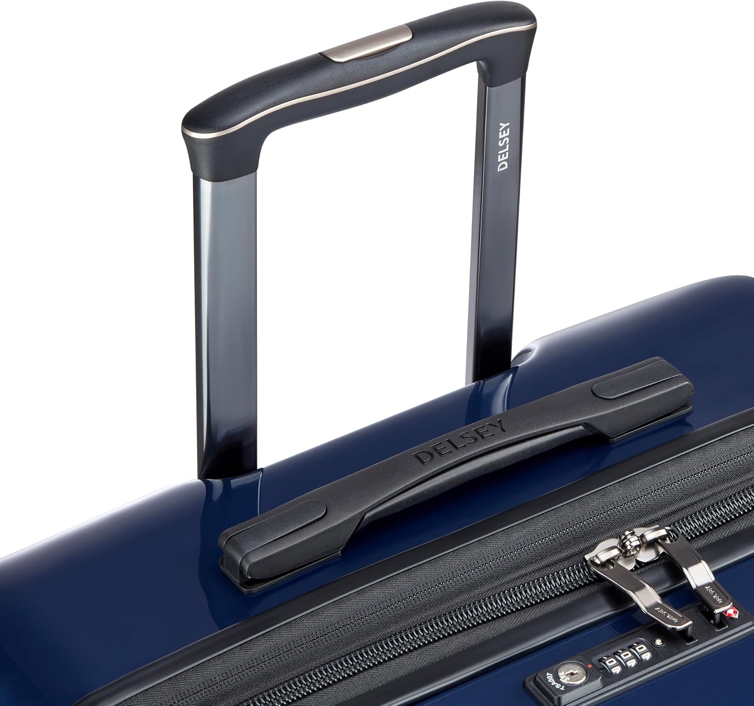 DELSEY PARIS Cruise 3.0, 20 Inch Carry-On Hardside Luggage, Deep Sea Navy | Expandable Suitcase, Lightweight 100% Polycarbonate Shell, Dual-Density Spinner Wheels, USB Port, TSA Lock