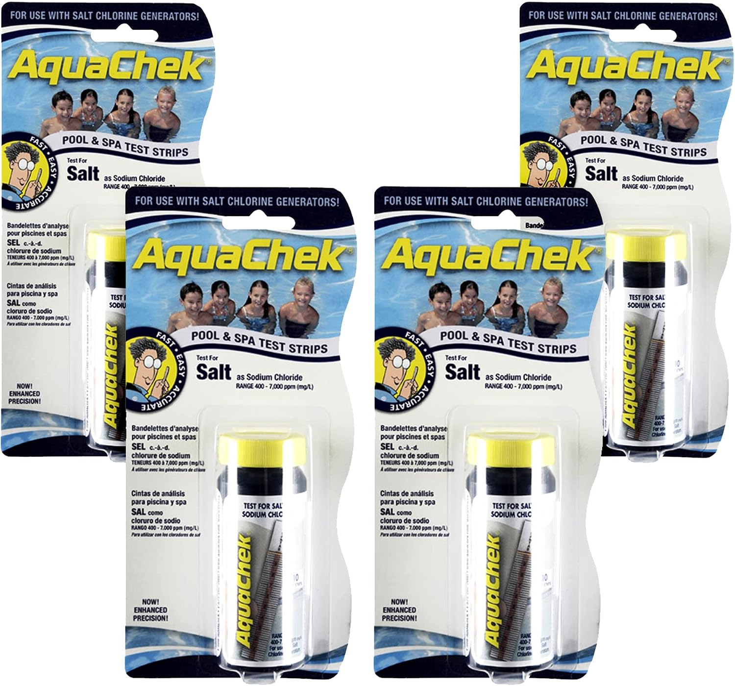 AquaChek Salt Test Strip Titrators for Pools - Salt Water Pool Test Strips for Sodium Chloride - Quick and Accurate Results - Professional Water Quality Testing Kit (10 Strips)
