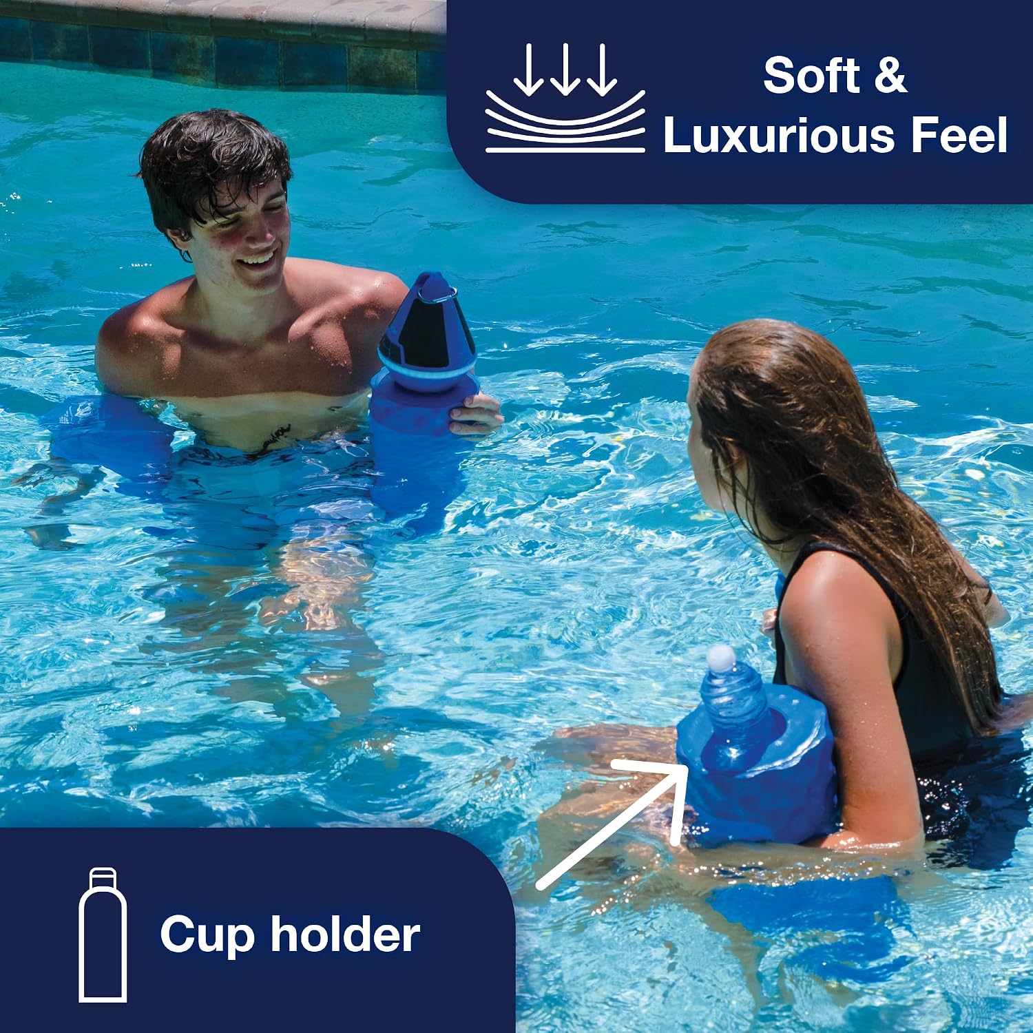 WOW Sports XL Foam Pool Noodle with Cup Holder - Blue
