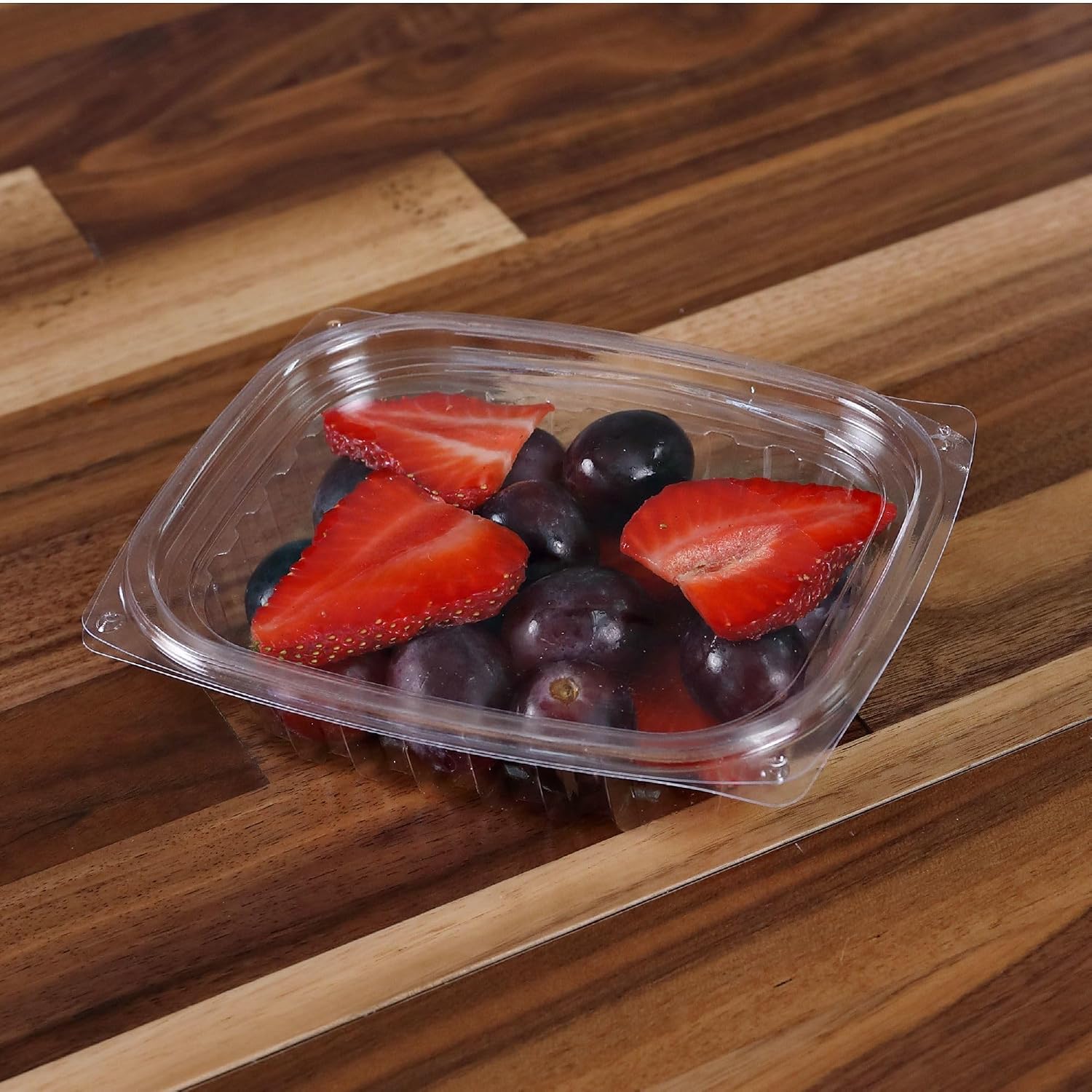 Eco-Products EPRC32 Renewable & Compostable Rectangular Deli Containers - 32oz., 50 Per Pack (Case of 4 Packs), clear
