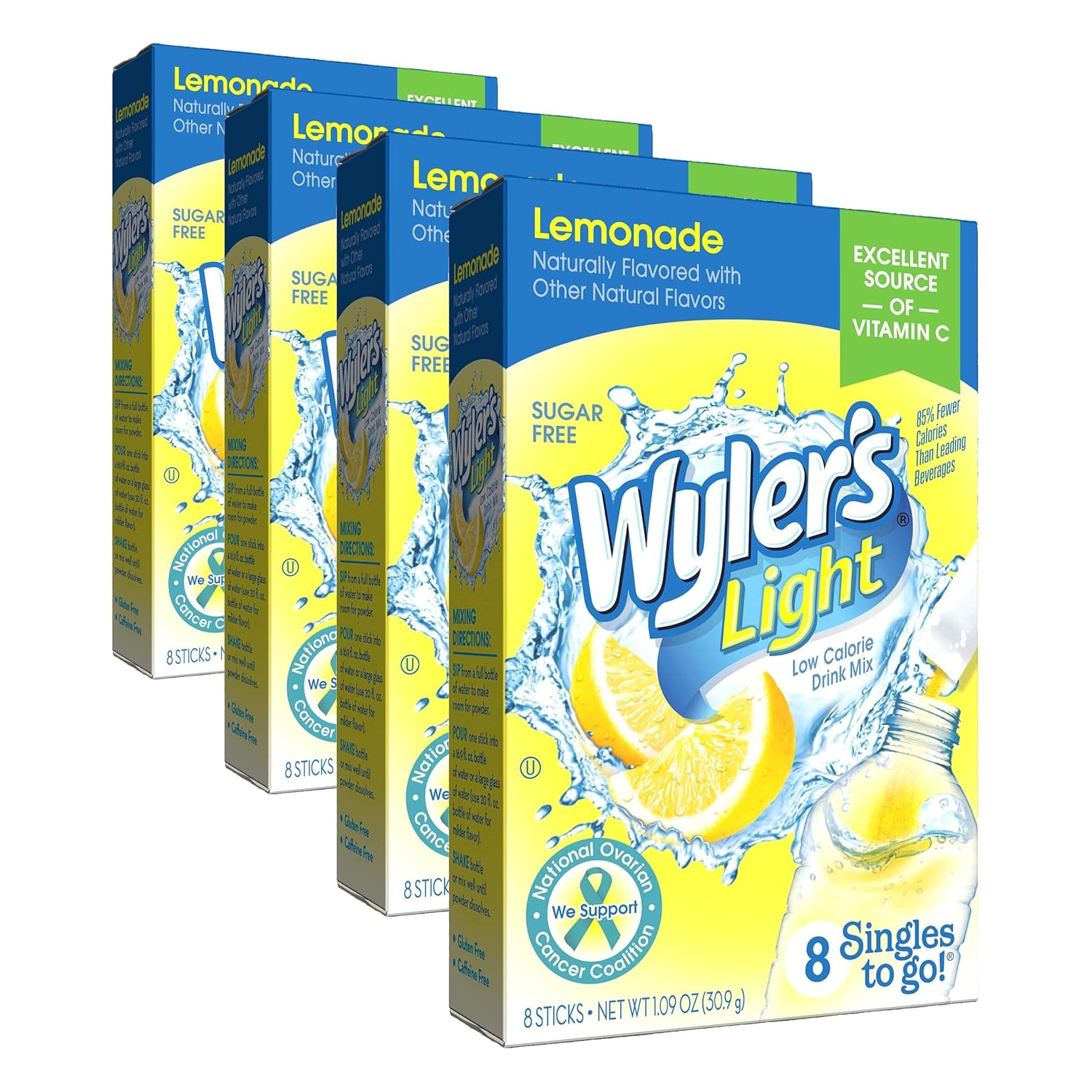 Wyler’s Light Singles To Go Drink Mix, Cherry Limeade, 8 Count (Pack of 3)