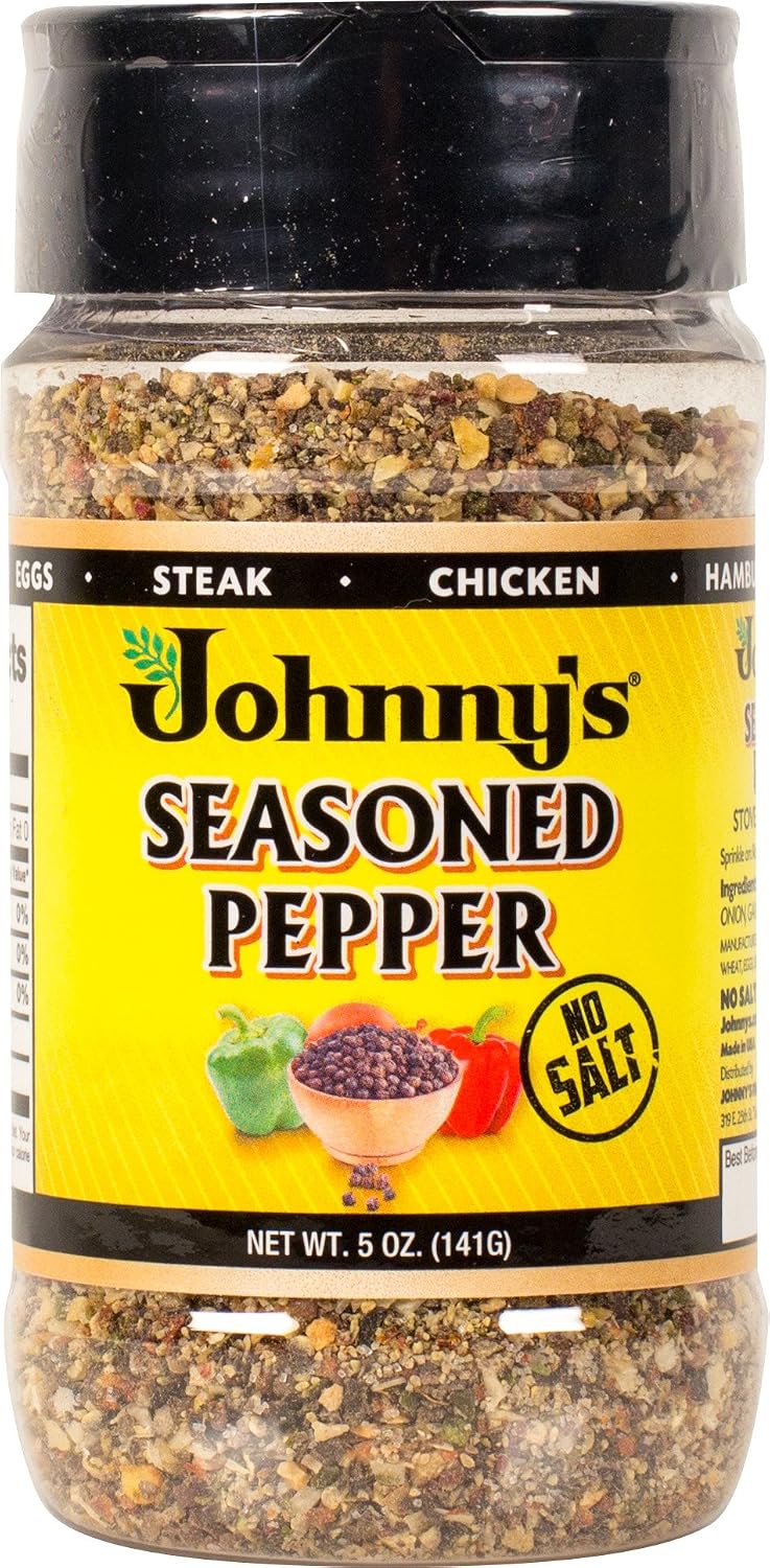 Johnny's - Seasoned Pepper - 5 oz | Pepper Seasoning Blend, Great For Meats, Poultry, Vegetables, Soups, Grilling, Roasting & Everyday Cooking