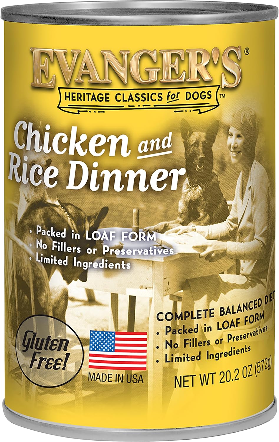 Evanger's Heritage Classic Puppy Food – 12 Count, 12.5 oz Each – Tasty Meat-Based Formula for Puppies & Underweight Dogs – Added Vitamins & Chelated Trace Minerals – Grain & Gluten Free