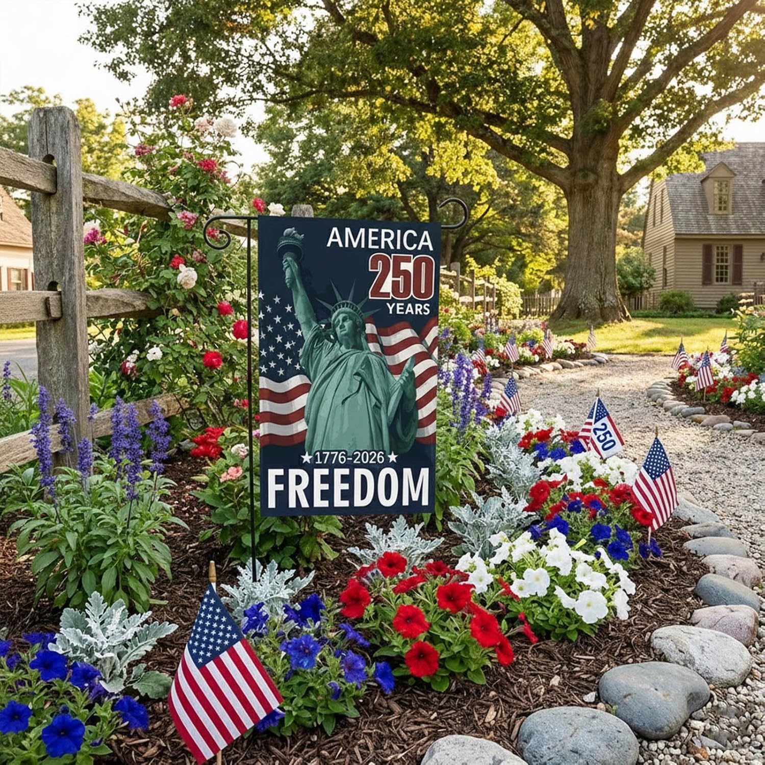 American Flag USA Garden Flag 12 x 18 - Patriotic Double Sided Small Flags for Yard