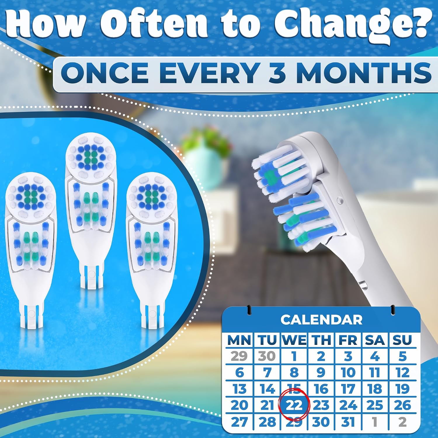 4 Pcs Brush Heads Compatible with Oral-B CrossAction 3733, 4732, 4734