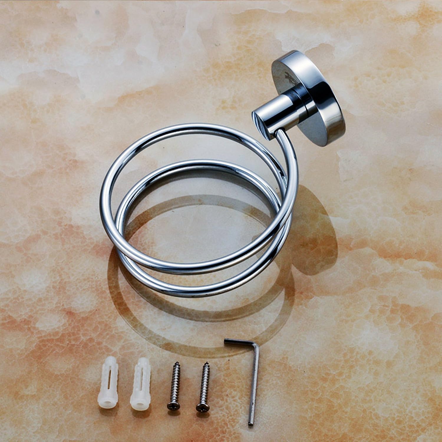 Hair Dryer Holder Stainless Steel Chromed (Black)